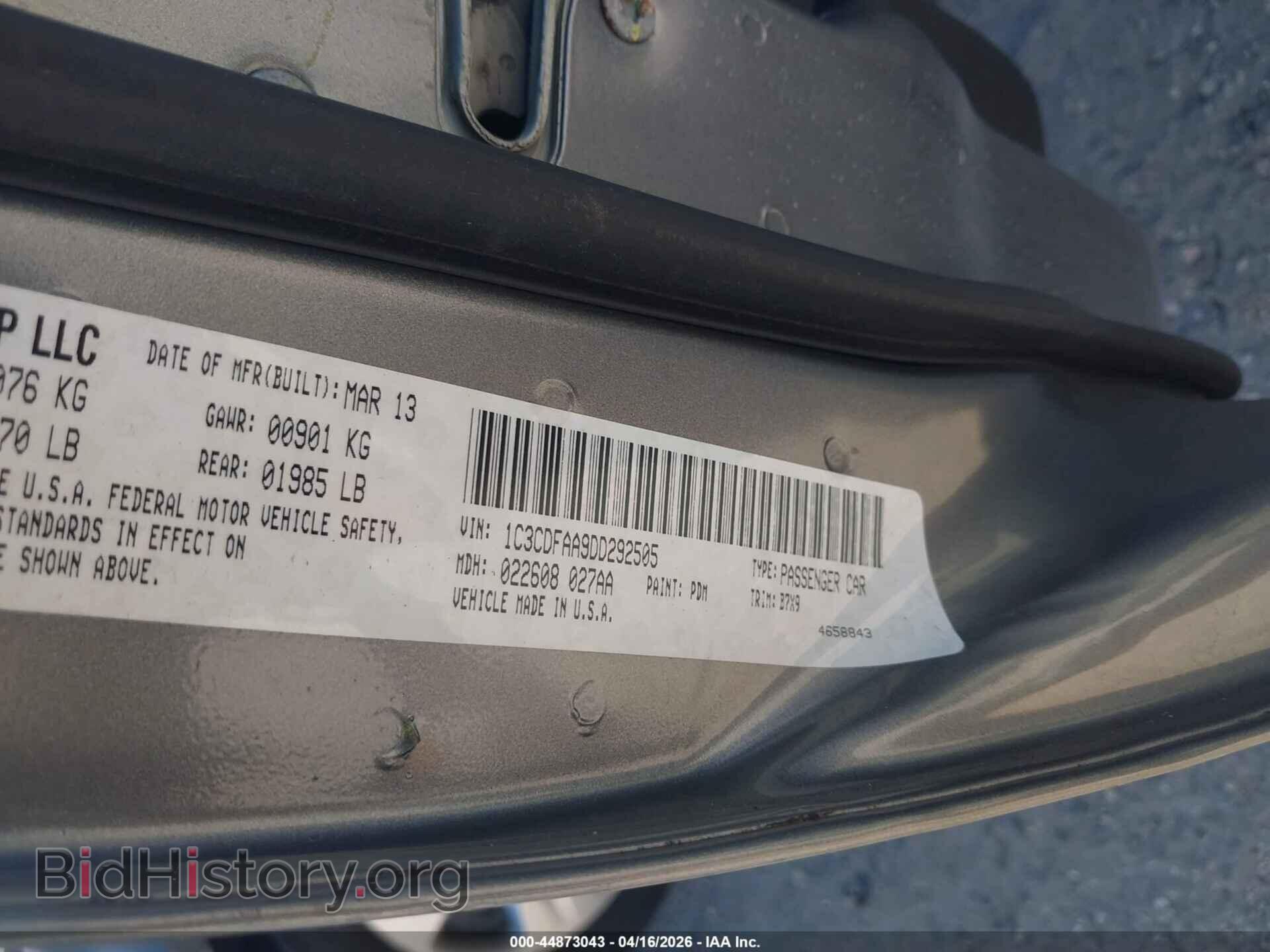 2013 DODGE DART - VIN: 1C3CDFAA9DD292505 - Фото 9