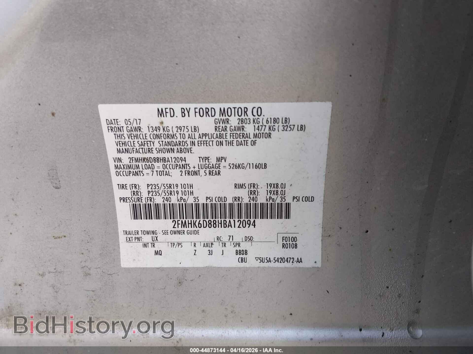 2017 FORD FLEX - VIN: 2FMHK6D88HBA12094 - Photo 9