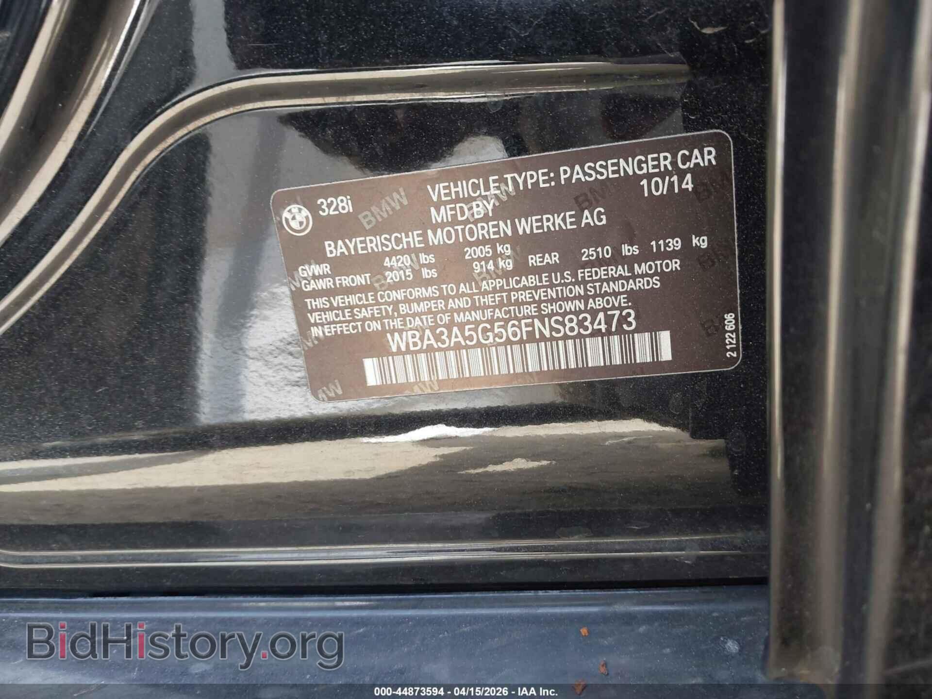 2015 BMW 328I - VIN: WBA3A5G56FNS83473 - Фото 9