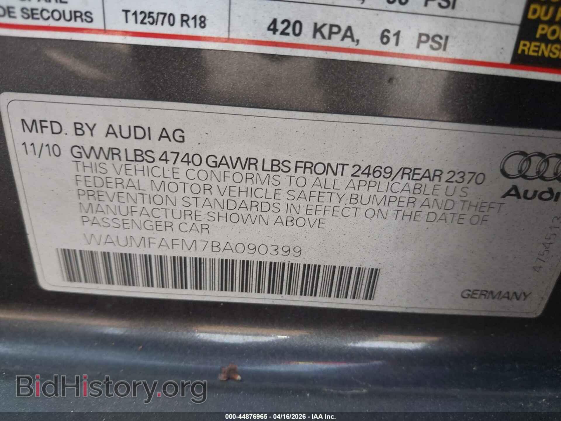 2011 AUDI A3 - VIN: WAUMFAFM7BA090399 - Photo 9