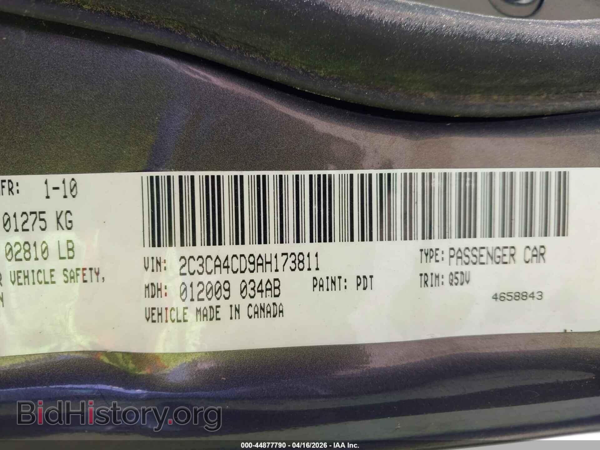 2010 CHRYSLER 300 - VIN: 2C3CA4CD9AH173811 - Фото 9