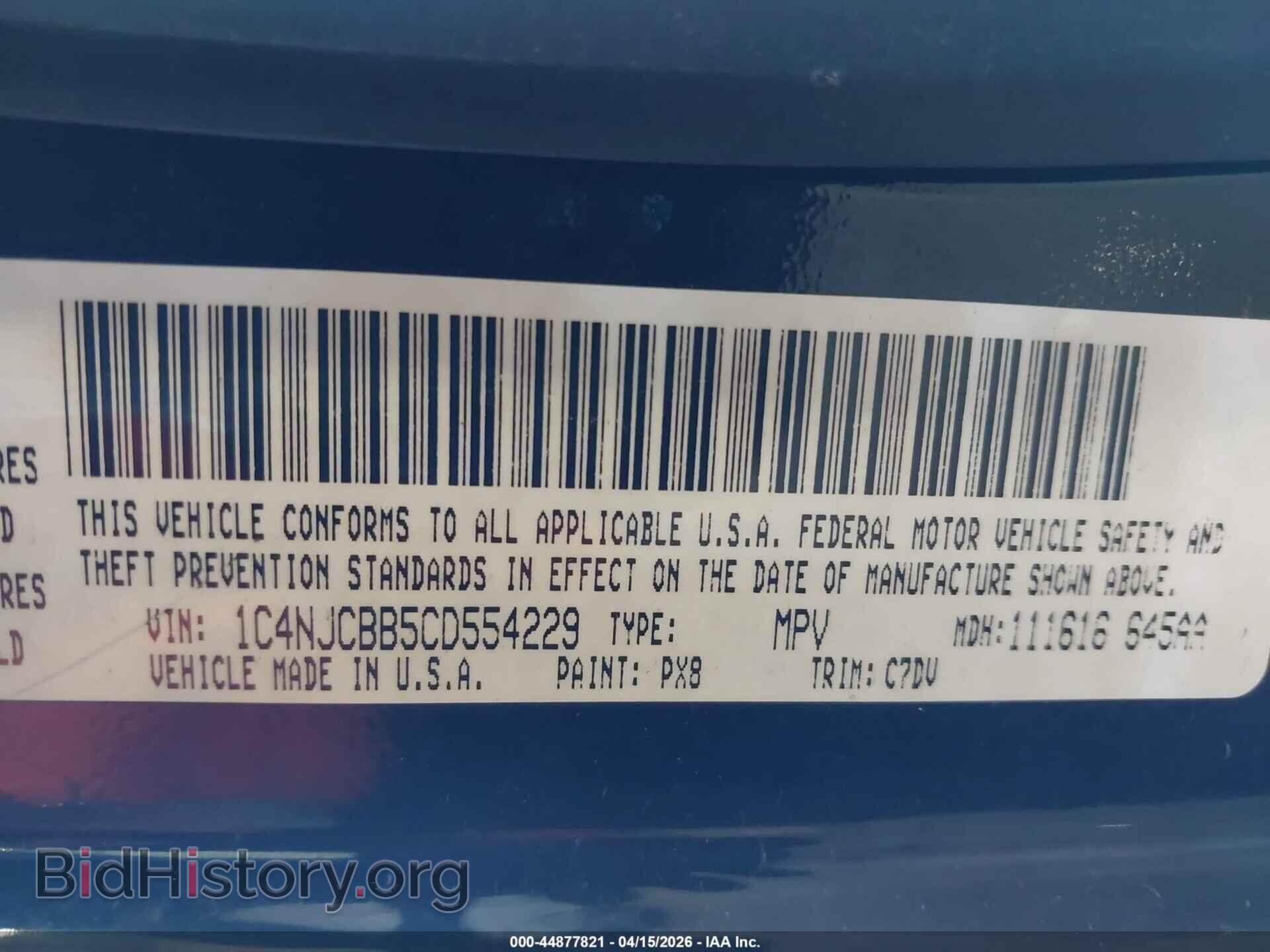 2012 JEEP COMPASS - VIN: 1C4NJCBB5CD554229 - Фото 9