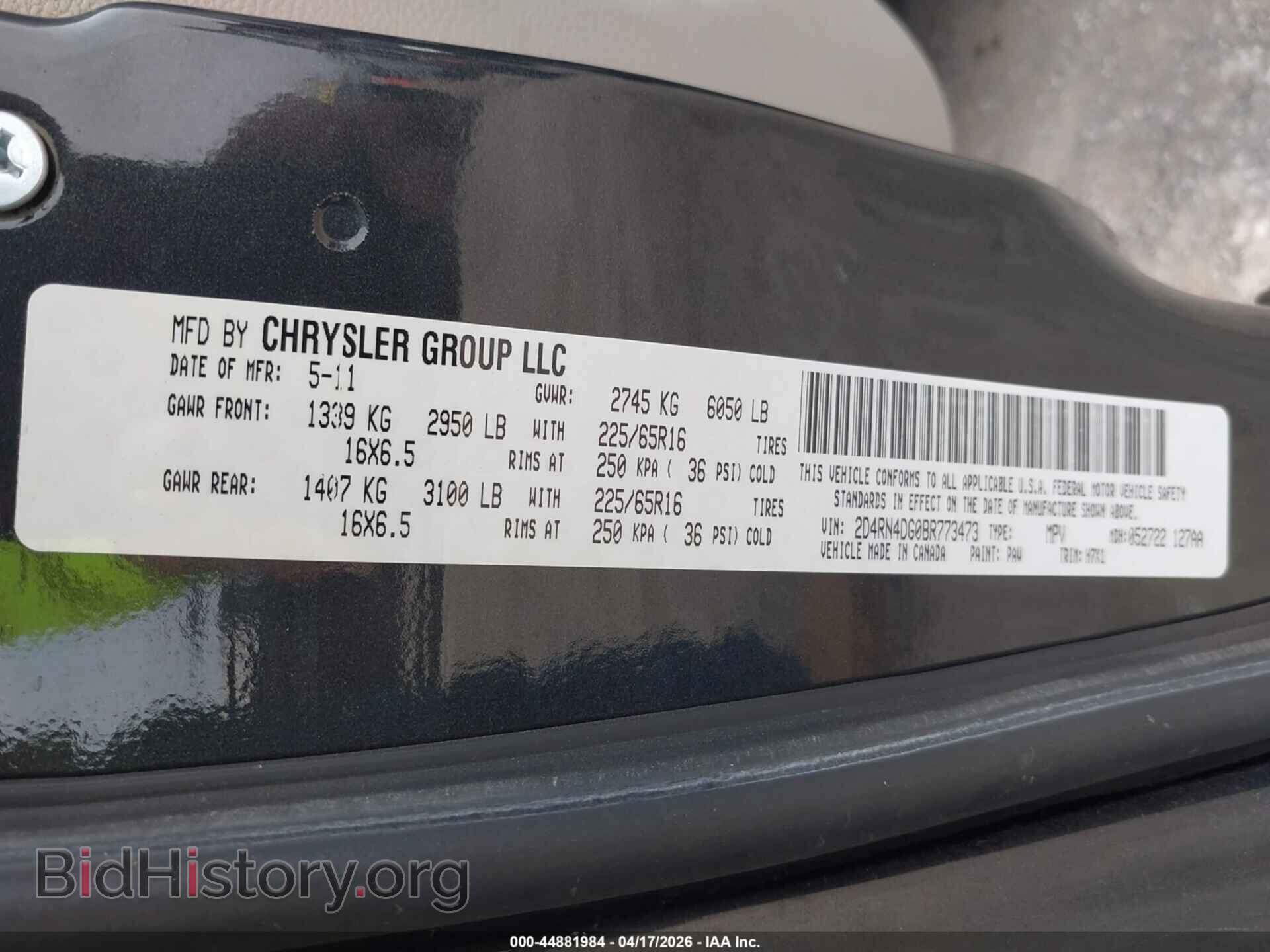 2011 DODGE GRAND CARAVAN - VIN: 2D4RN4DG0BR773473 - Photo 9