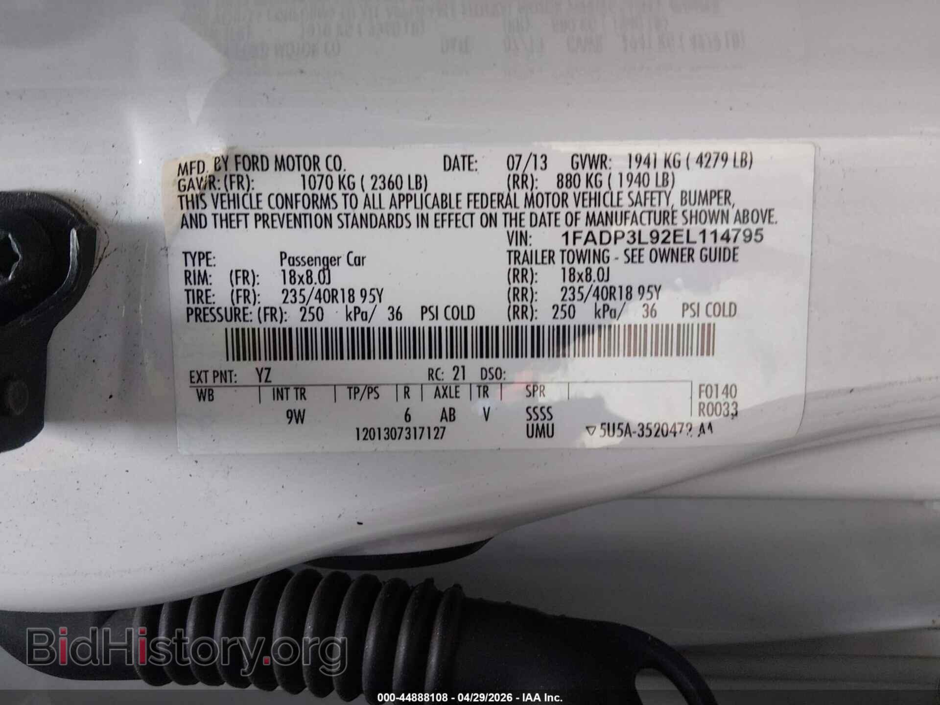 2014 FORD FOCUS ST - VIN: 1FADP3L92EL114795 - Фото 9