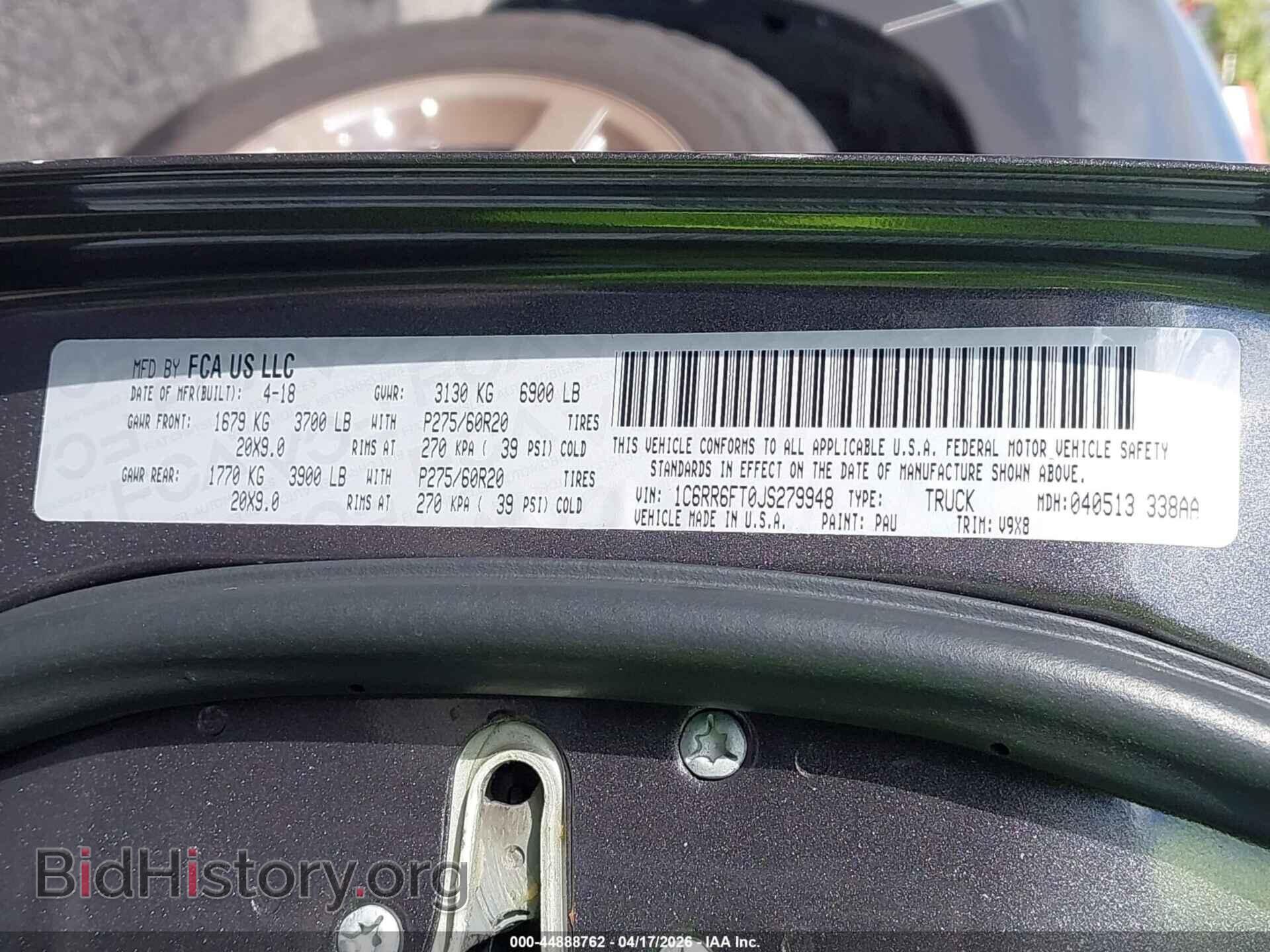 2018 RAM 1500 - VIN: 1C6RR6FT0JS279948 - Photo 9