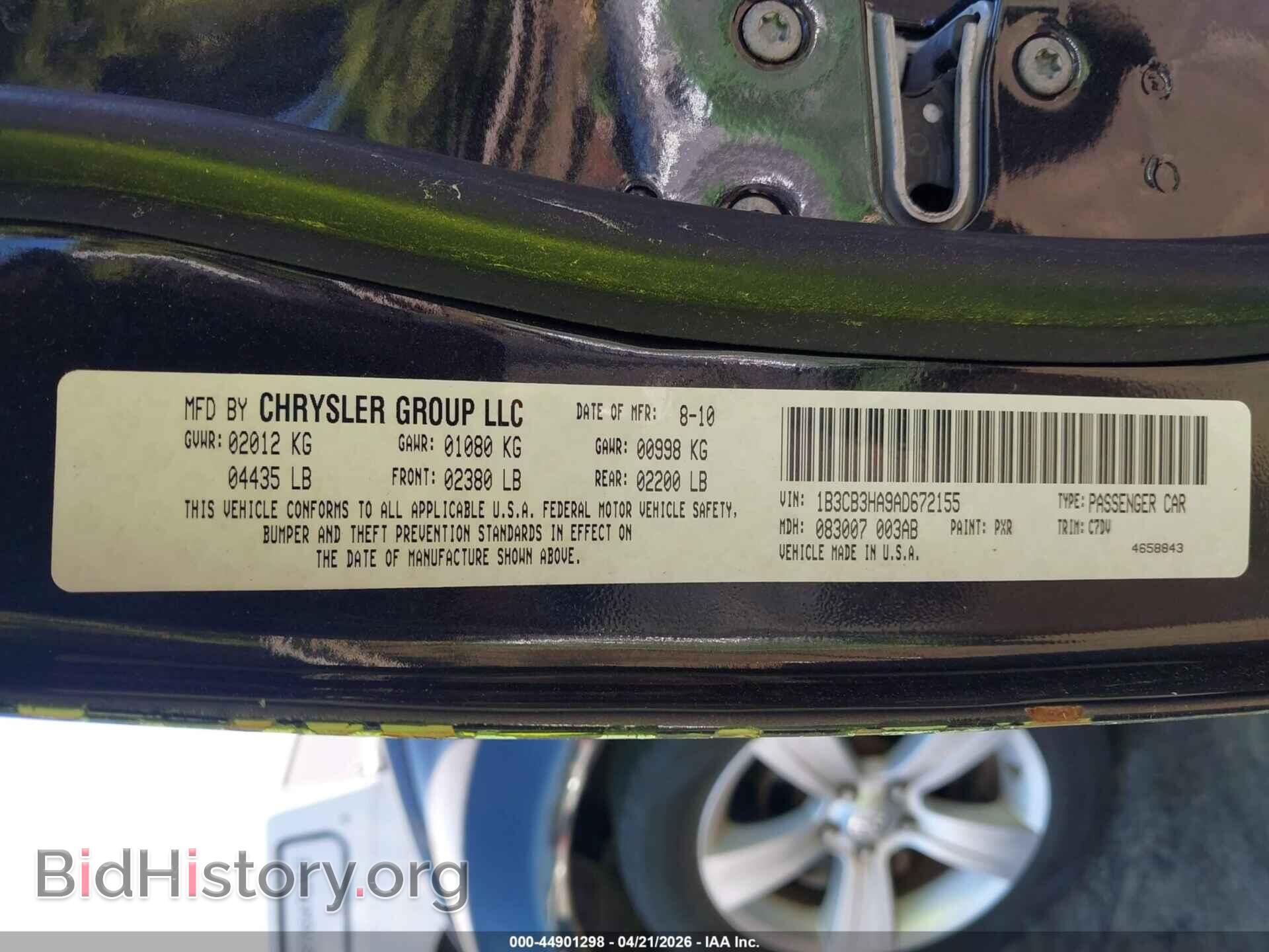 2010 DODGE CALIBER - VIN: 1B3CB3HA9AD672155 - Фото 9