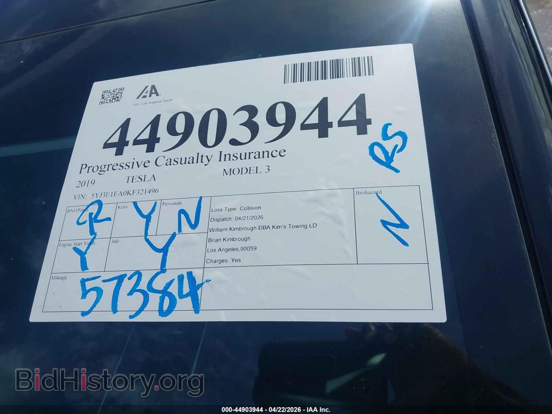 2019 TESLA MODEL 3 - VIN: 5YJ3E1EA0KF321496 - Фото 20