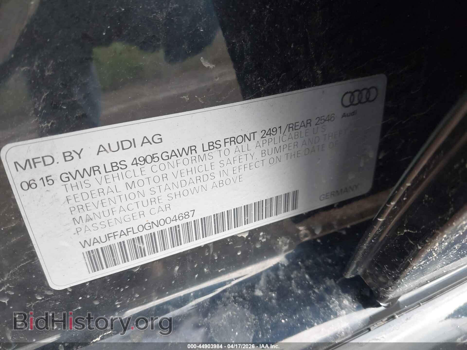 2016 AUDI A4 - VIN: WAUFFAFL0GN004687 - Photo 9