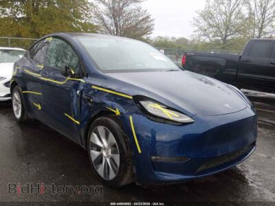 2021 Tesla MODEL Y Long Range Dual Motor All-Wheel Drive, темно-синий — VIN 5YJYGDEE7MF265063, IAAI