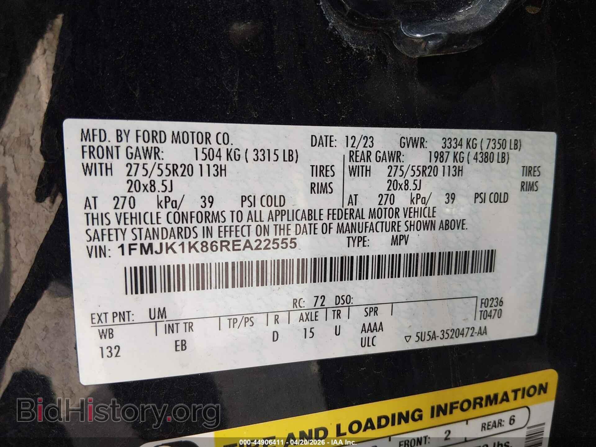 2024 FORD EXPEDITION - VIN: 1FMJK1K86REA22555 - Фото 9