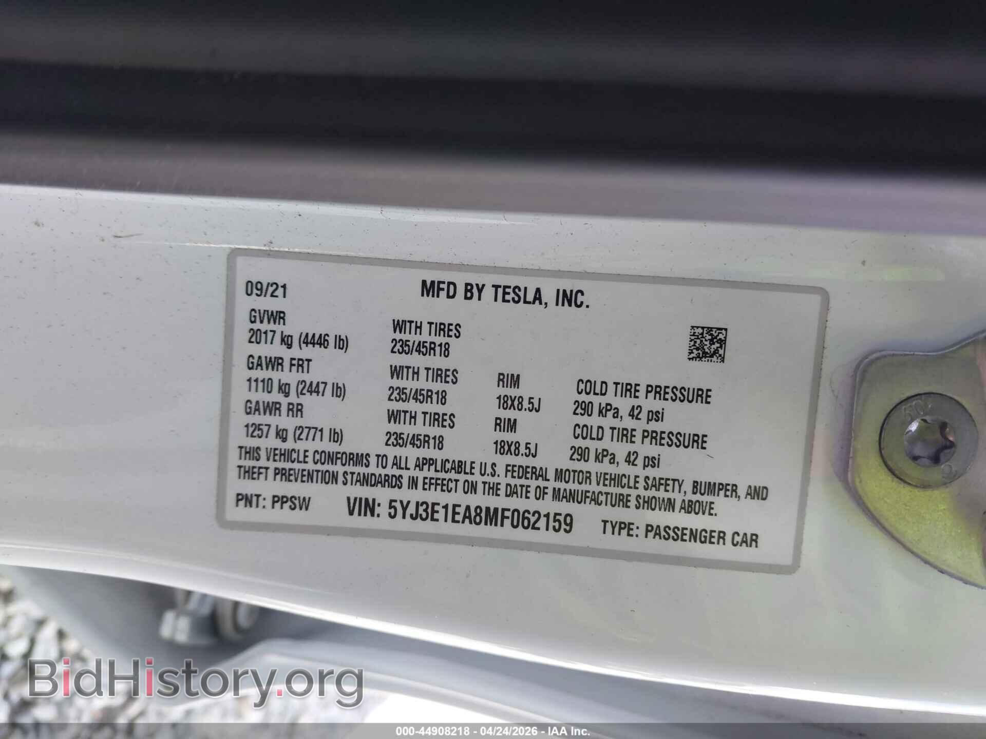 2021 TESLA MODEL 3 - VIN: 5YJ3E1EA8MF062159 - Photo 9