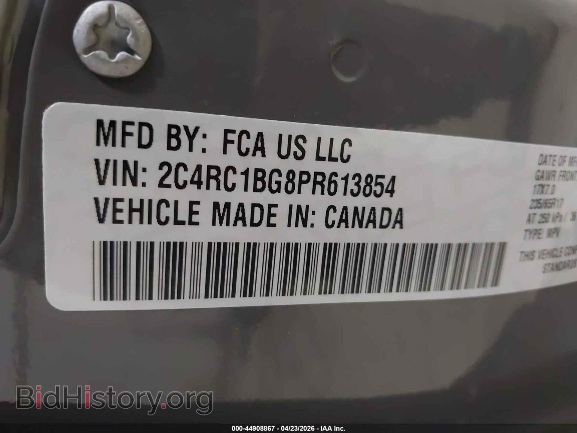 2023 CHRYSLER PACIFICA - VIN: 2C4RC1BG8PR613854 - Фото 9