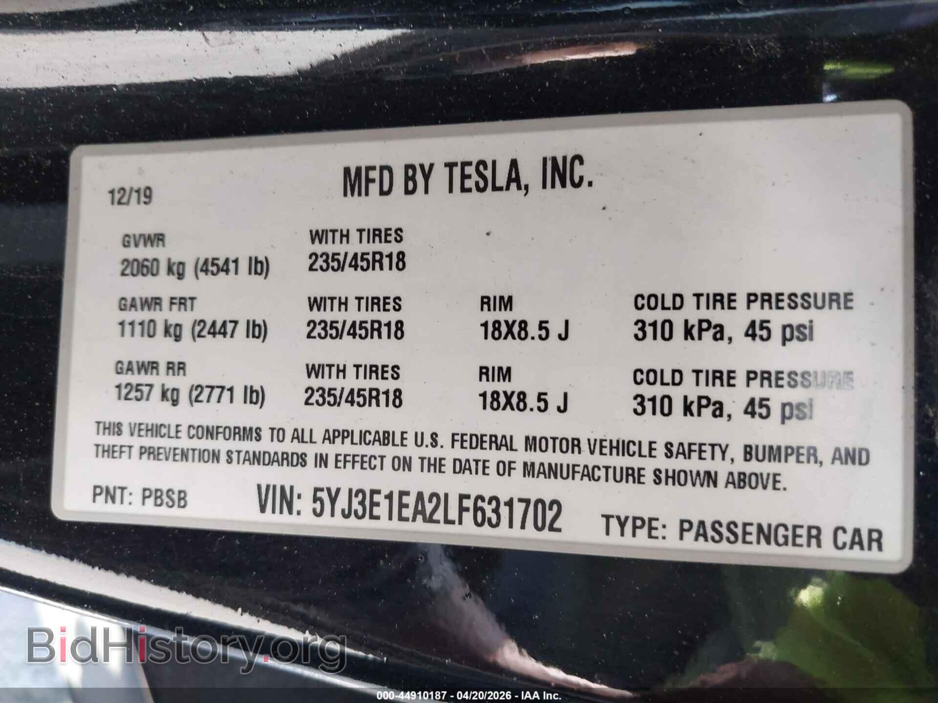 2020 TESLA MODEL 3 - VIN: 5YJ3E1EA2LF631702 - Photo 9