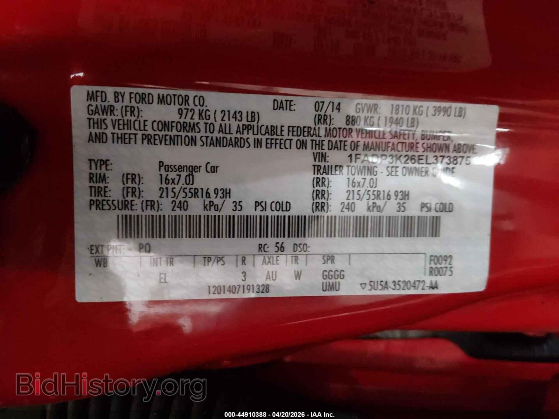 2014 FORD FOCUS - VIN: 1FADP3K26EL373875 - Photo 9