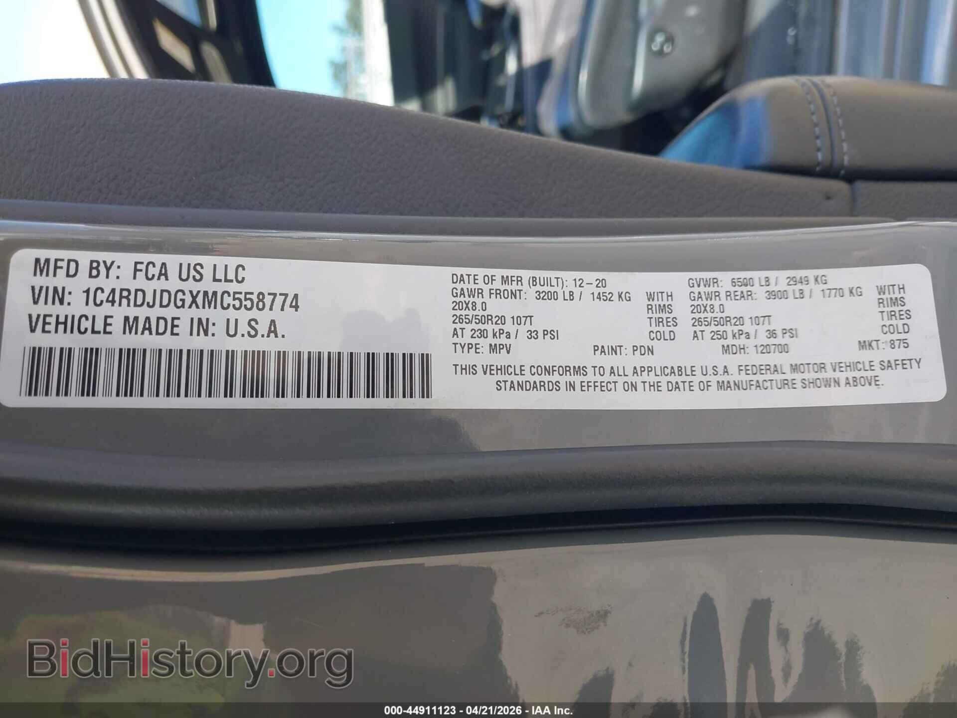 2021 DODGE DURANGO - VIN: 1C4RDJDGXMC558774 - Photo 9
