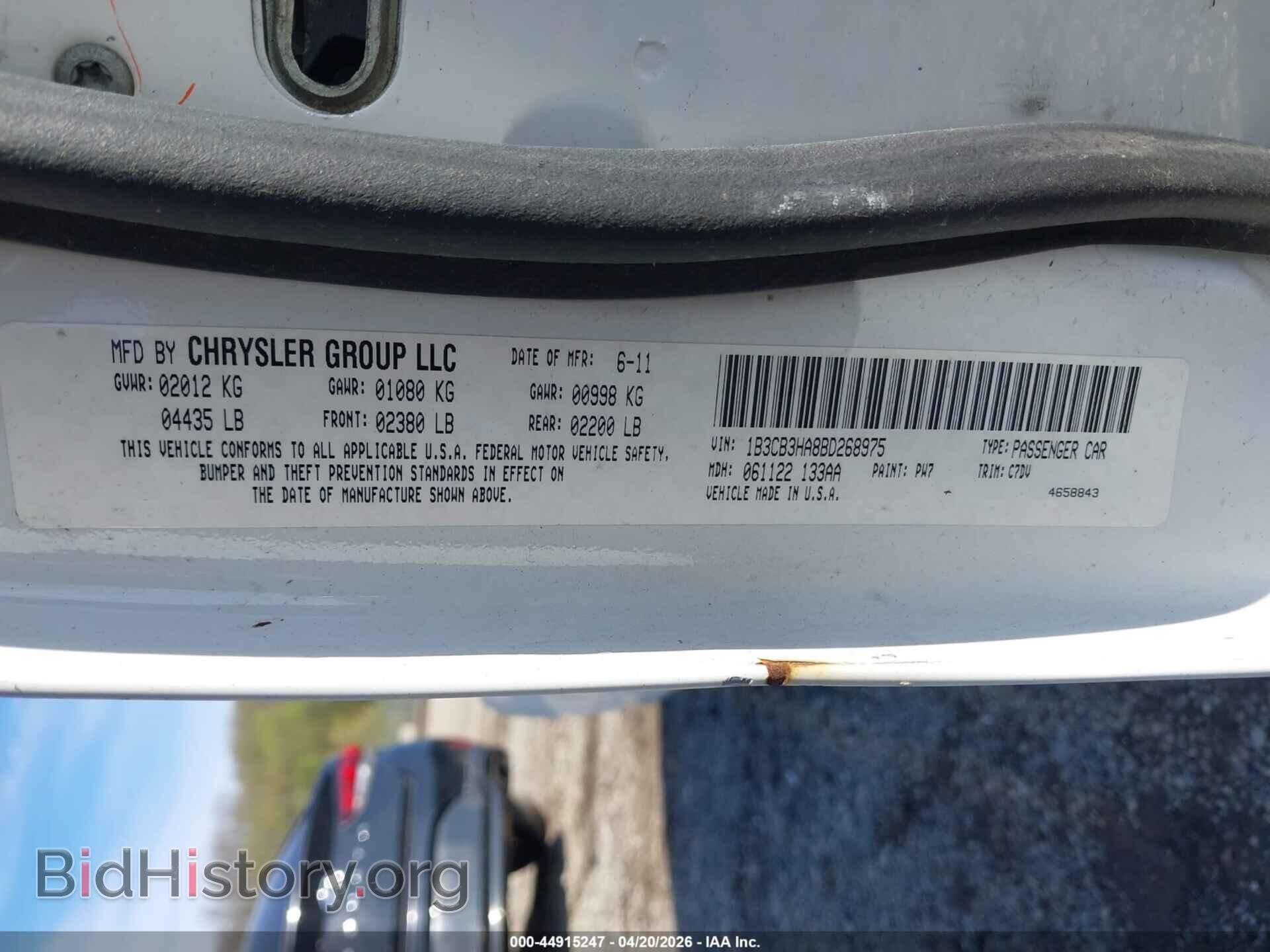 2011 DODGE CALIBER - VIN: 1B3CB3HA8BD268975 - Фото 9