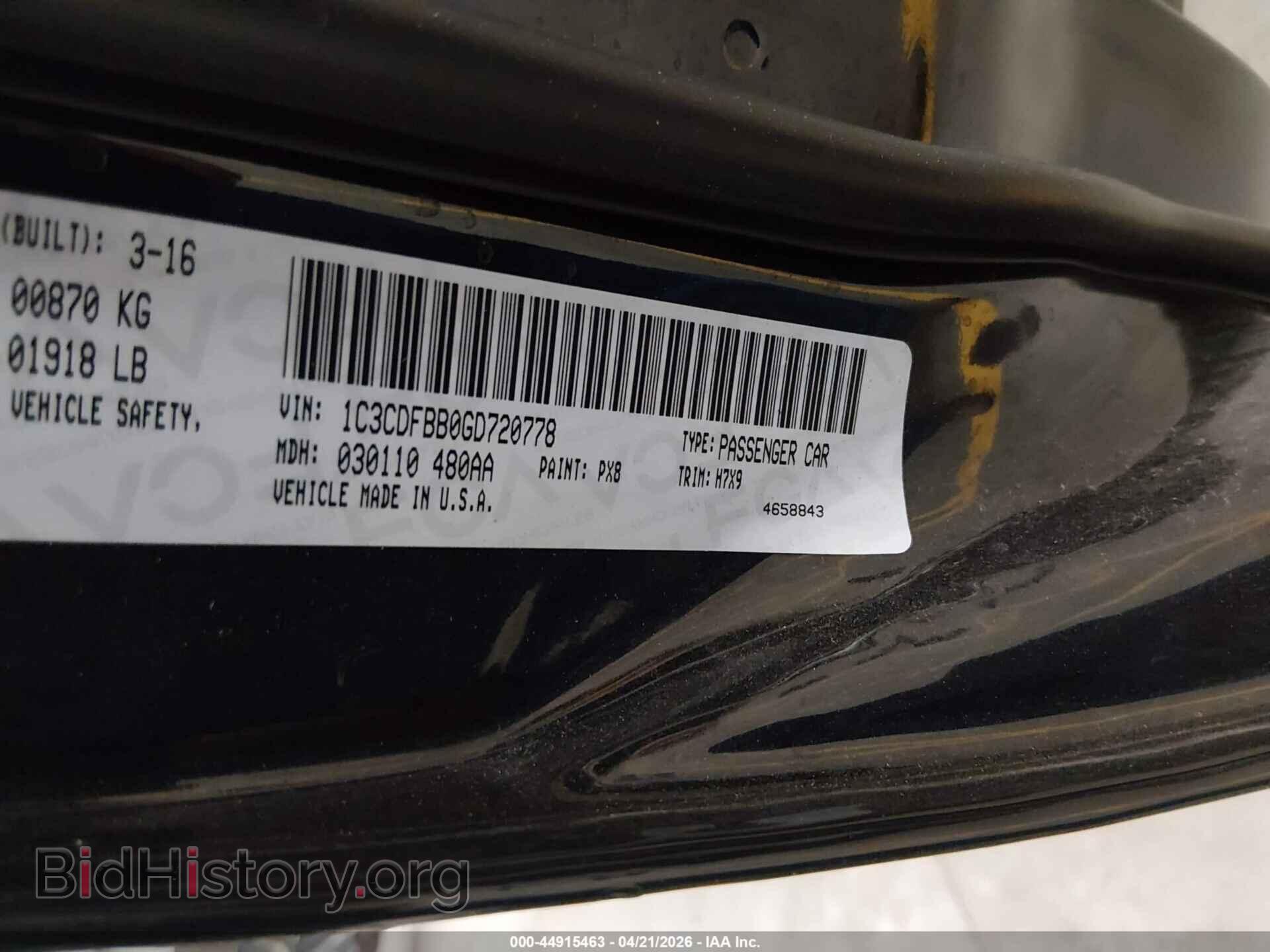 2016 DODGE DART - VIN: 1C3CDFBB0GD720778 - Photo 9