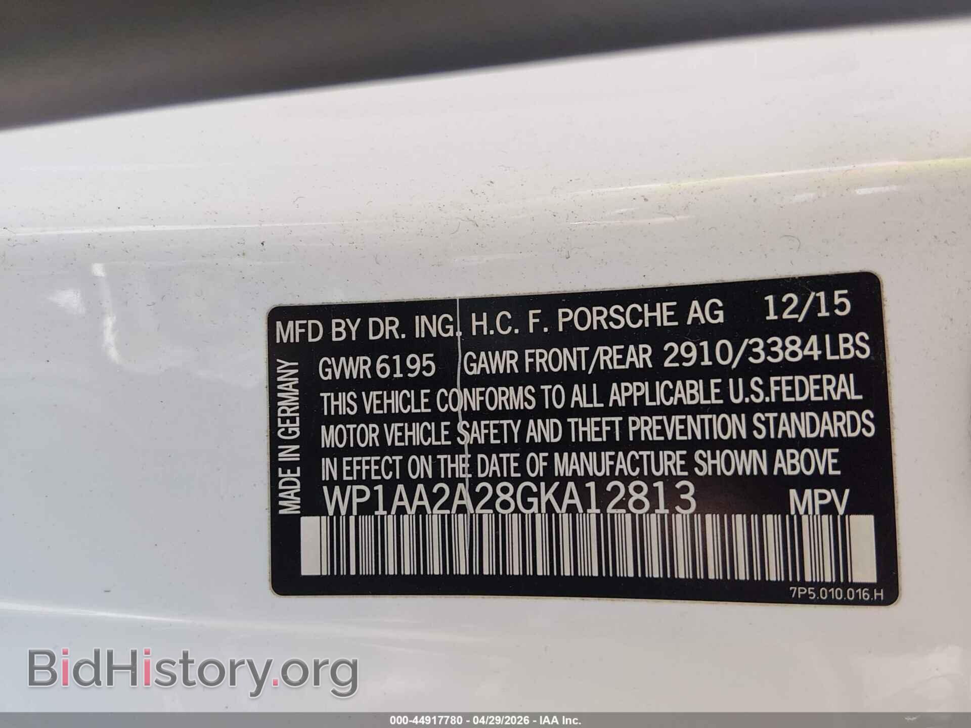 2016 PORSCHE CAYENNE - VIN: WP1AA2A28GKA12813 - Photo 9