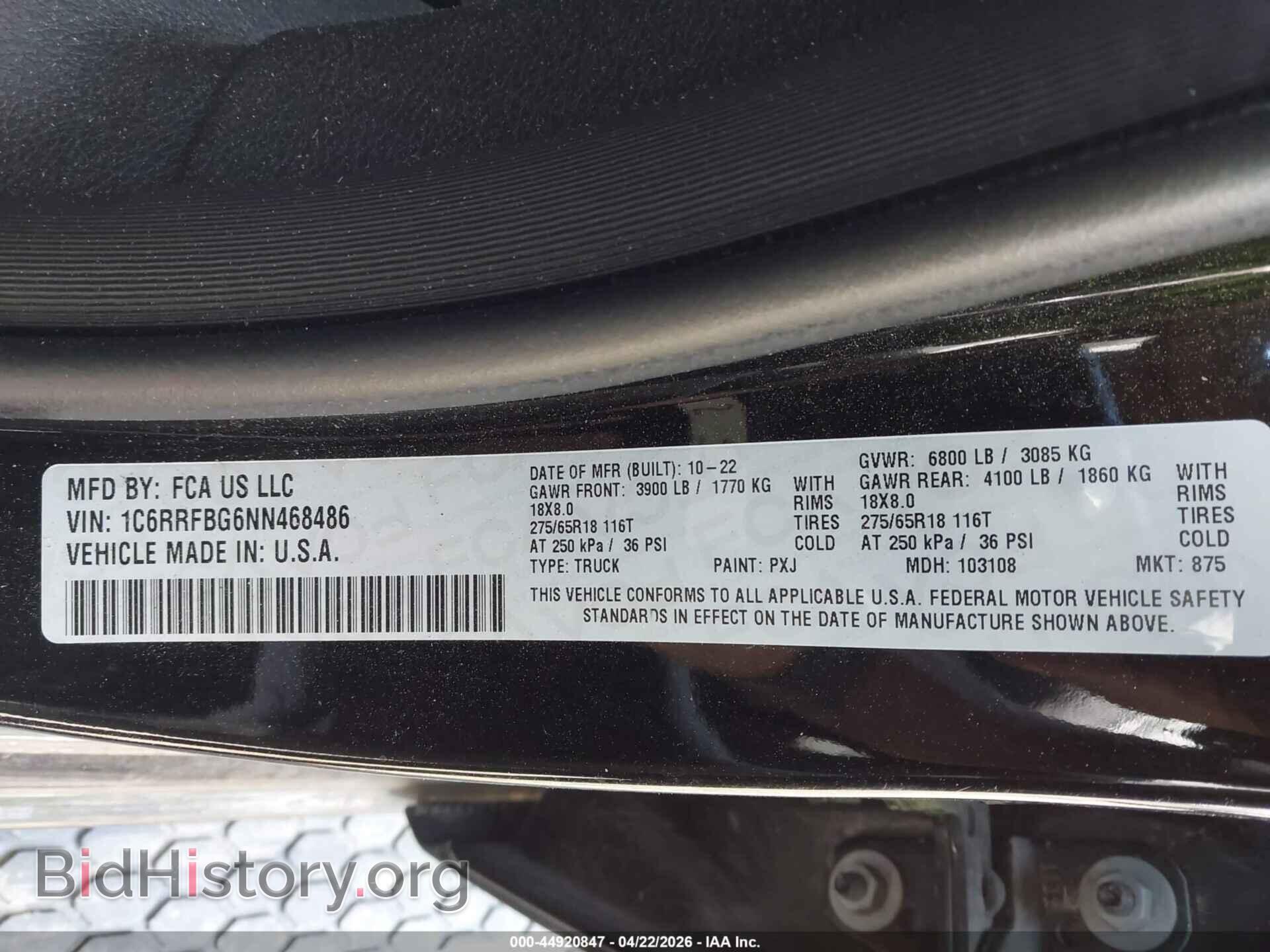 2022 RAM 1500 - VIN: 1C6RRFBG6NN468486 - Photo 9