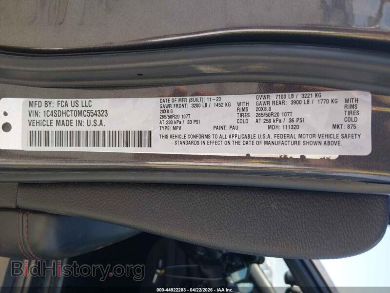 2021 Dodge DURANGO (VIN 1C4SDHCT0MC554323) — фото 9 из 20