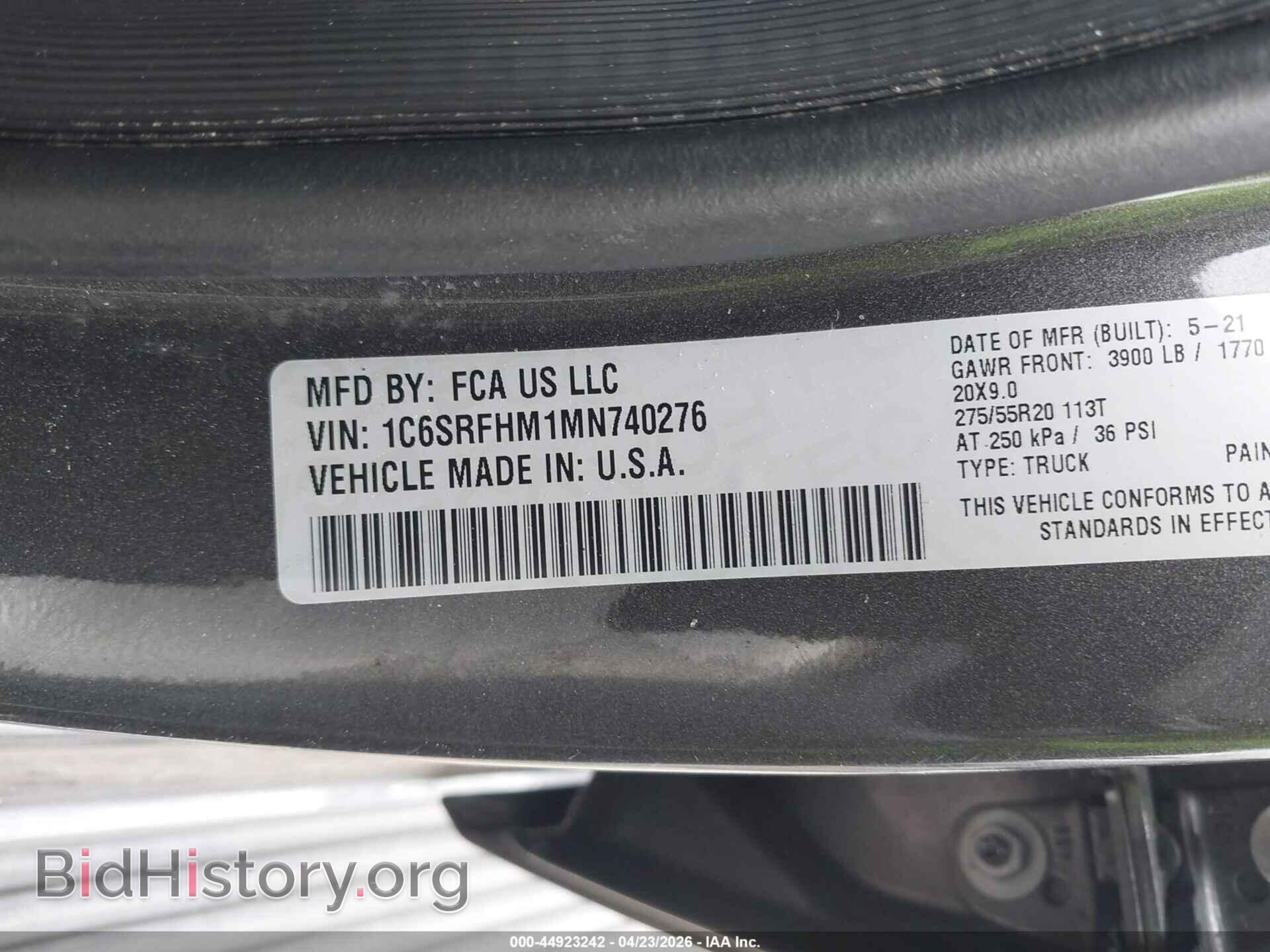 2021 RAM 1500 - VIN: 1C6SRFHM1MN740276 - Фото 9