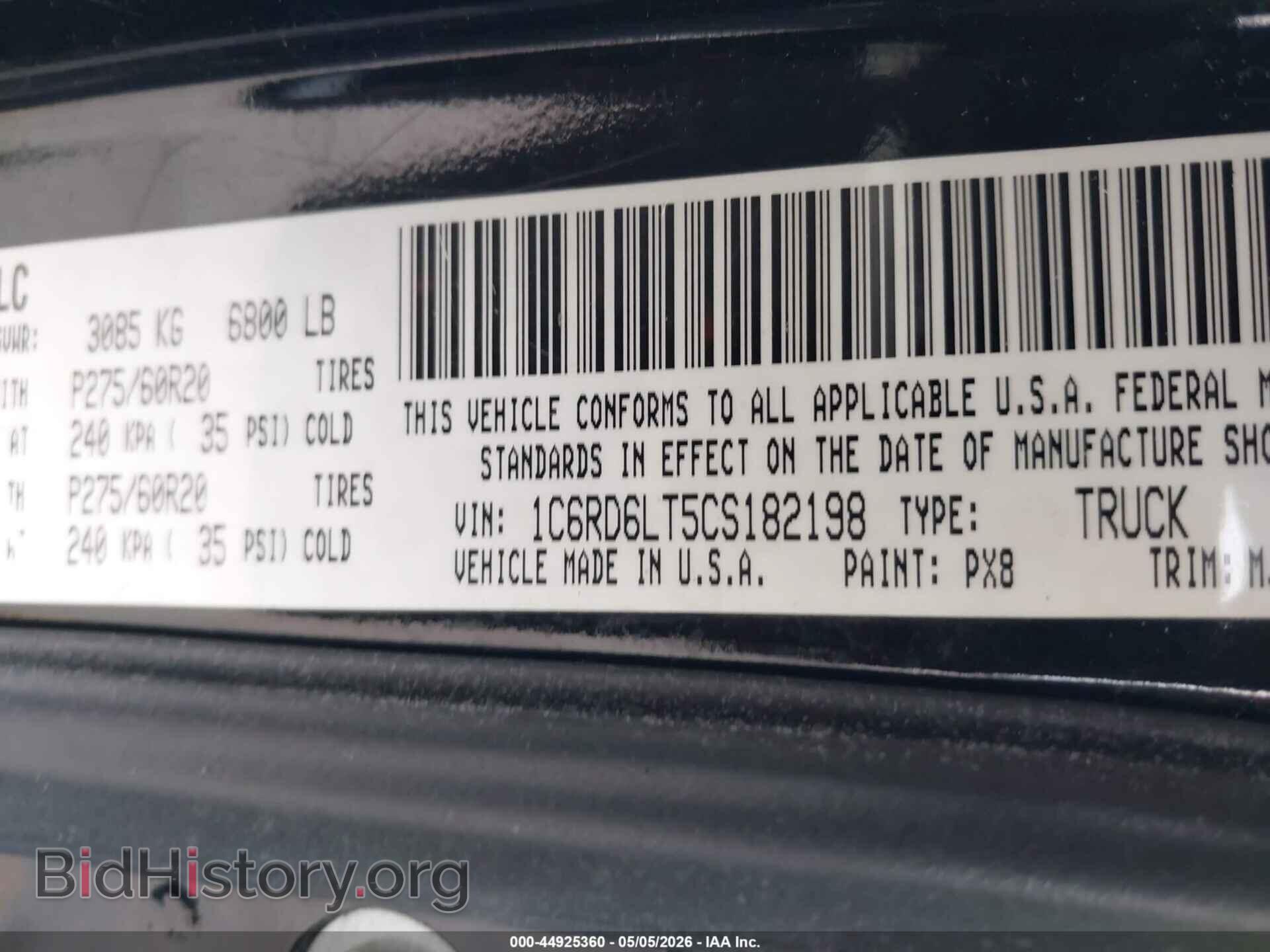 2012 RAM 1500 - VIN: 1C6RD6LT5CS182198 - Photo 9