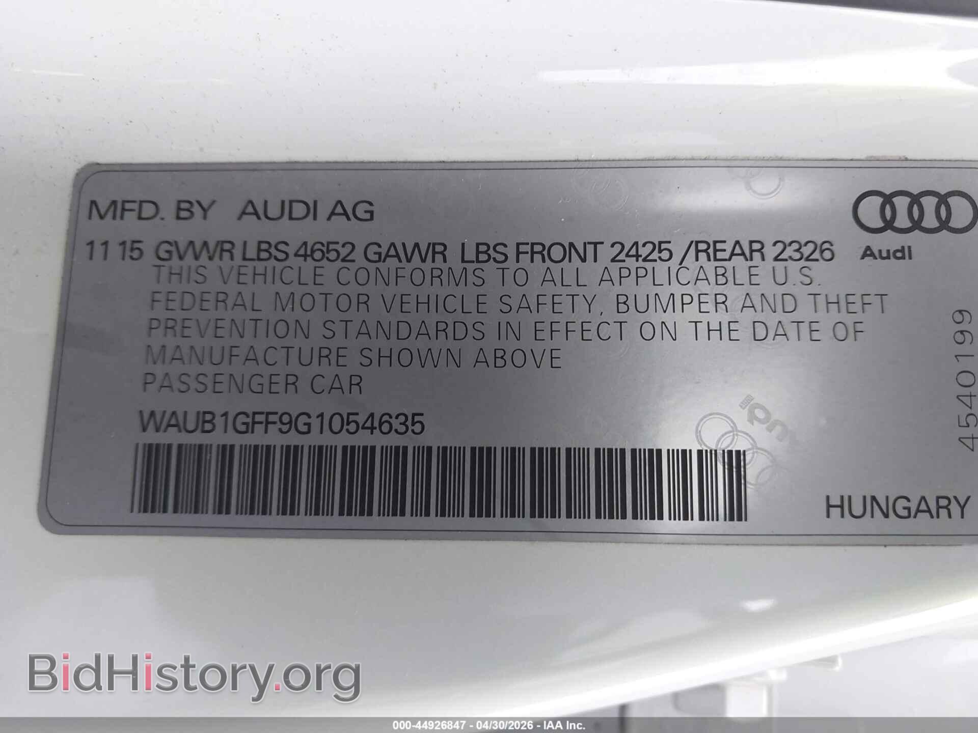2016 AUDI S3 - VIN: WAUB1GFF9G1054635 - Photo 9