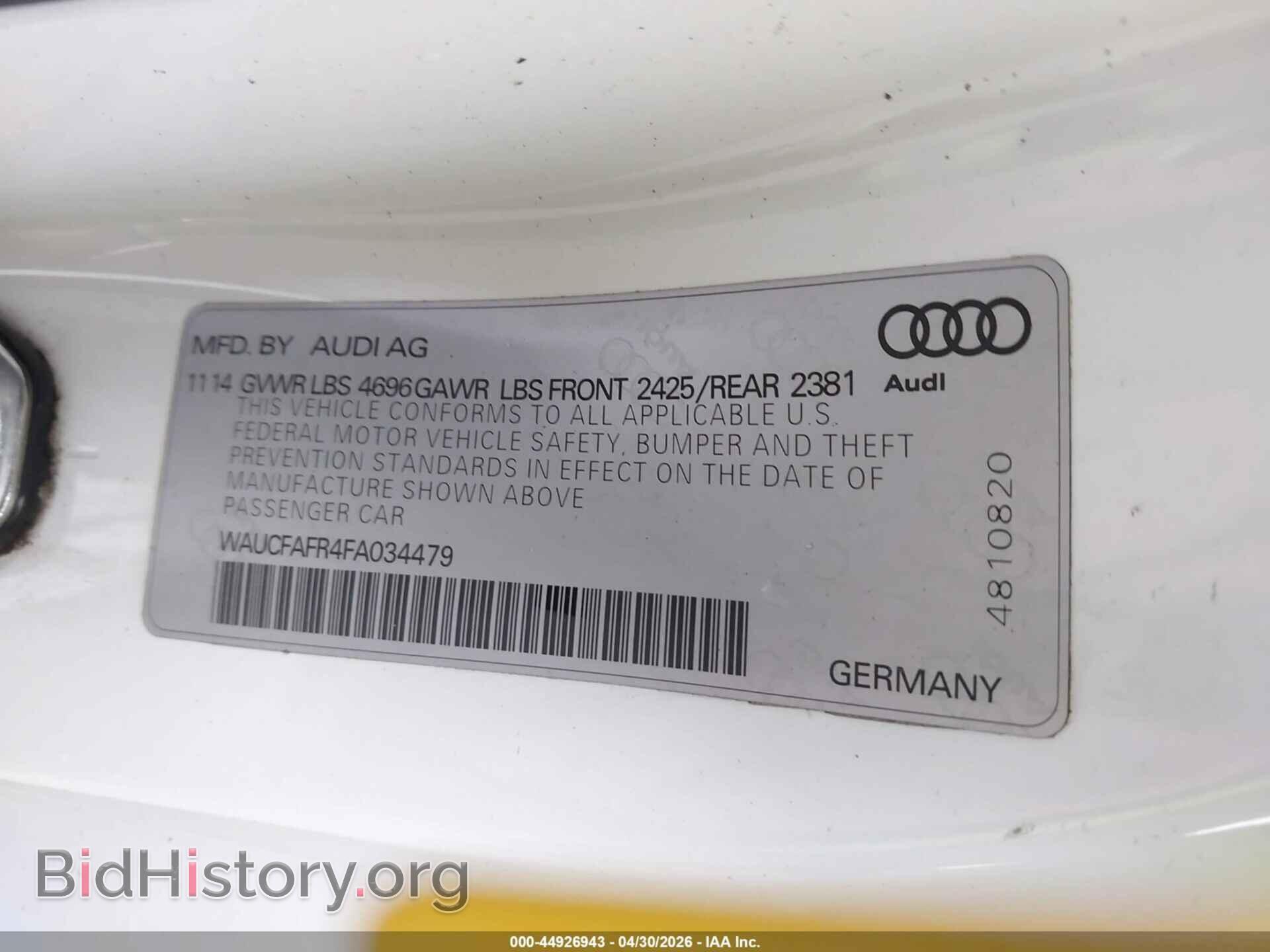 2015 AUDI A5 - VIN: WAUCFAFR4FA034479 - Photo 9