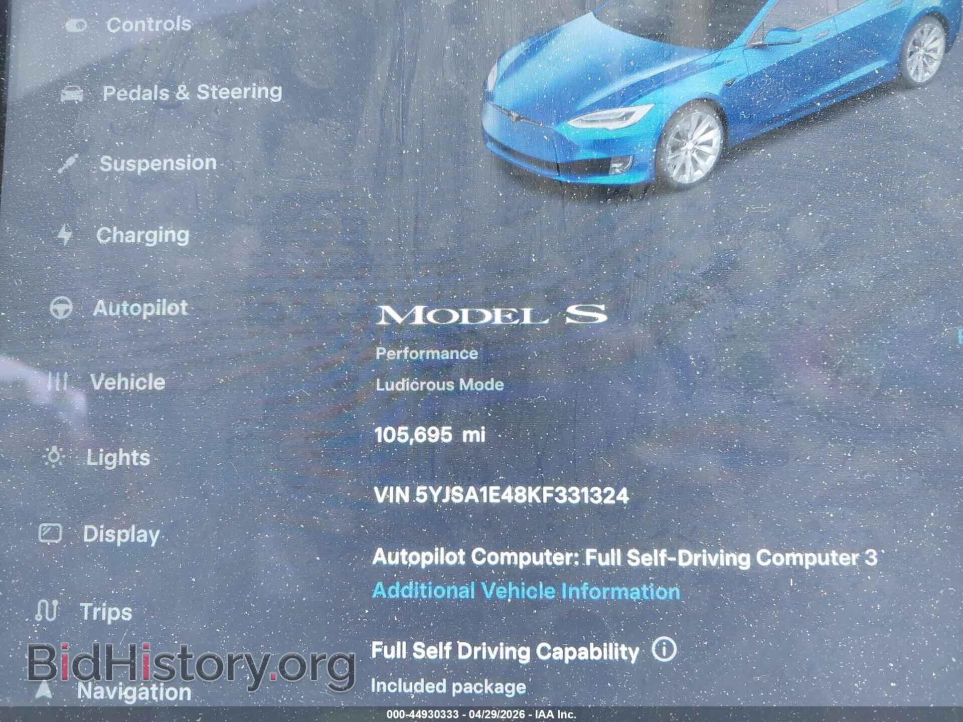 2019 TESLA MODEL S - VIN: 5YJSA1E48KF331324 - Photo 7
