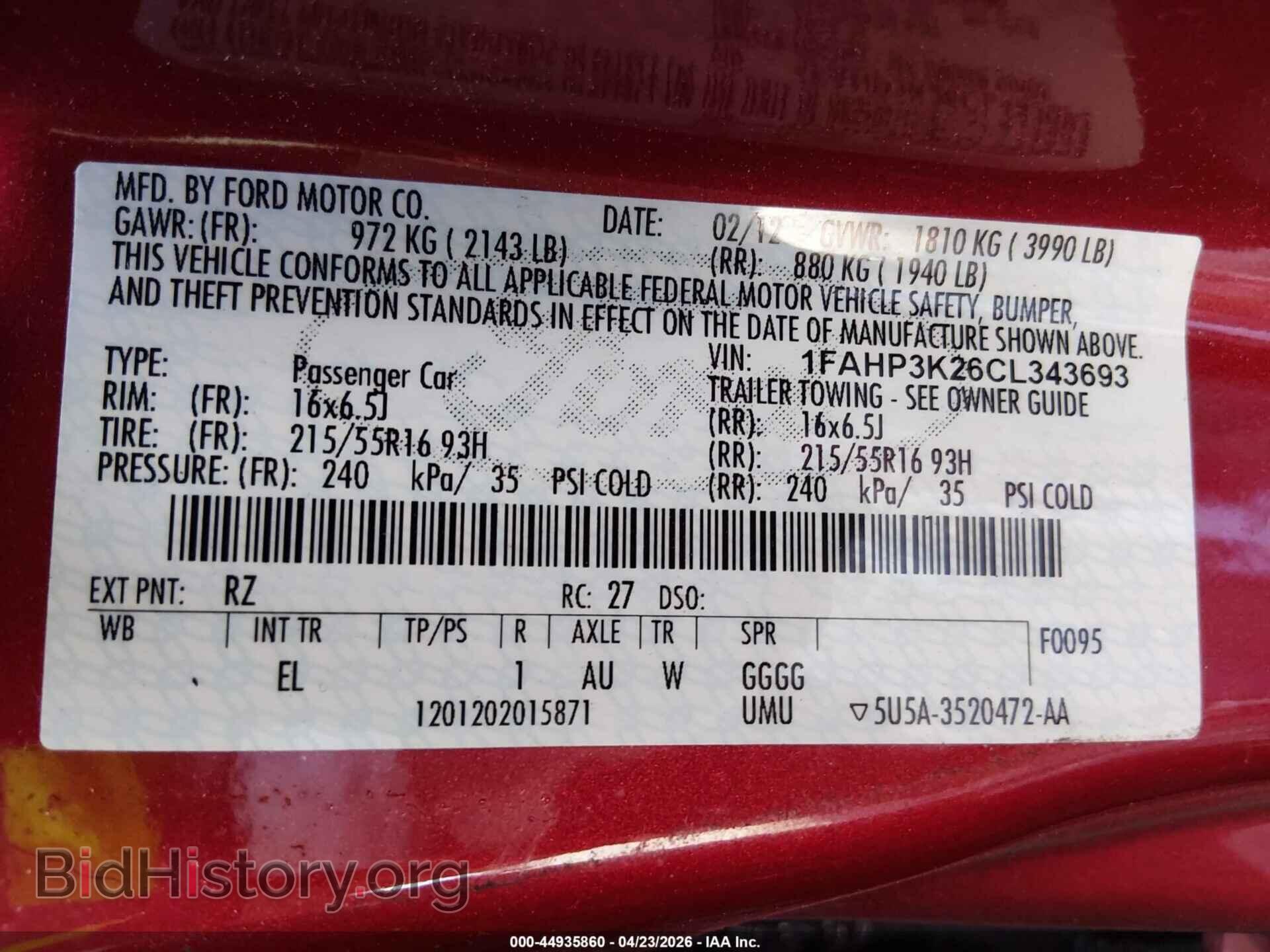2012 FORD FOCUS - VIN: 1FAHP3K26CL343693 - Photo 9