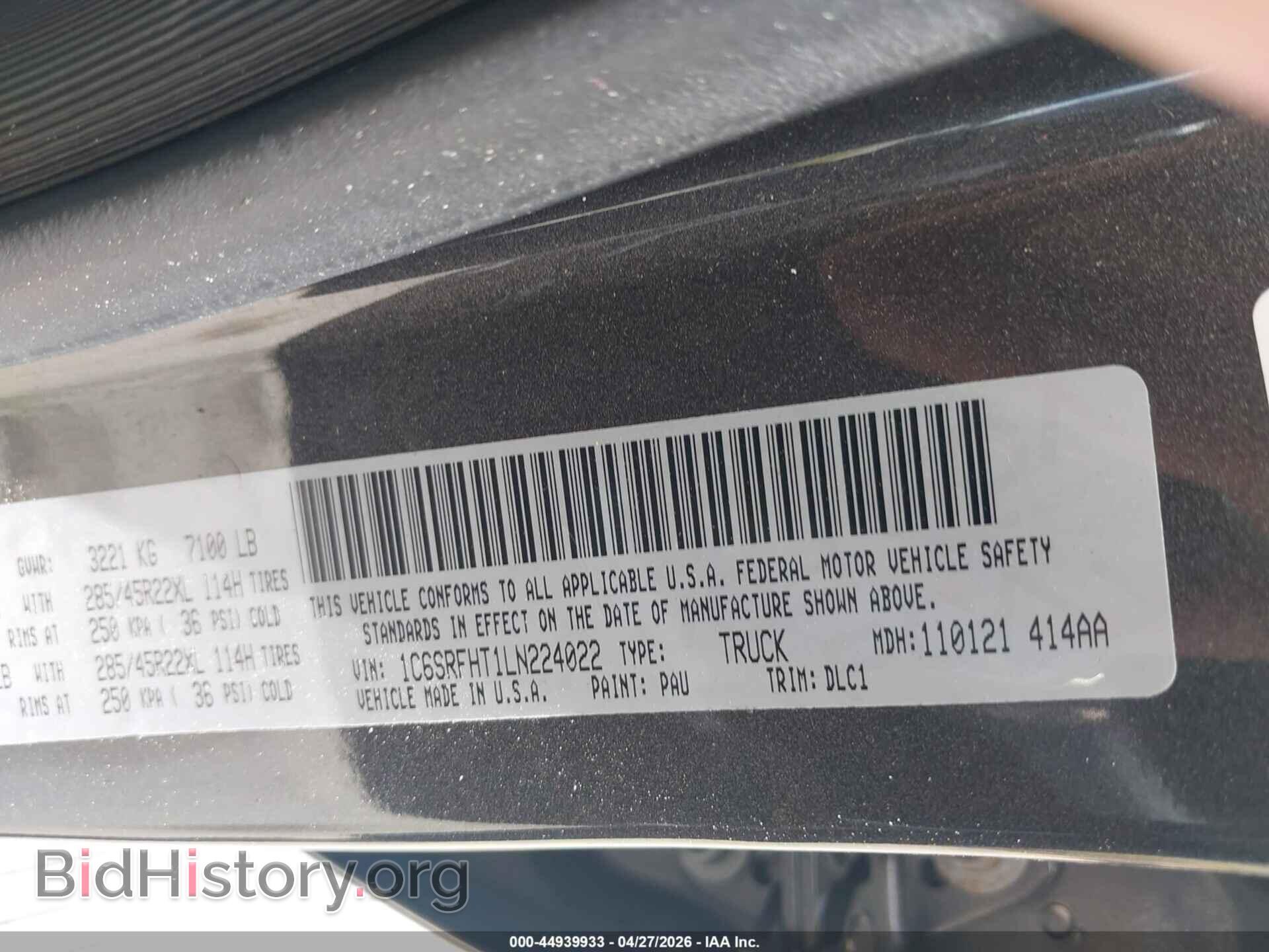 2020 RAM 1500 - VIN: 1C6SRFHT1LN224022 - Фото 9