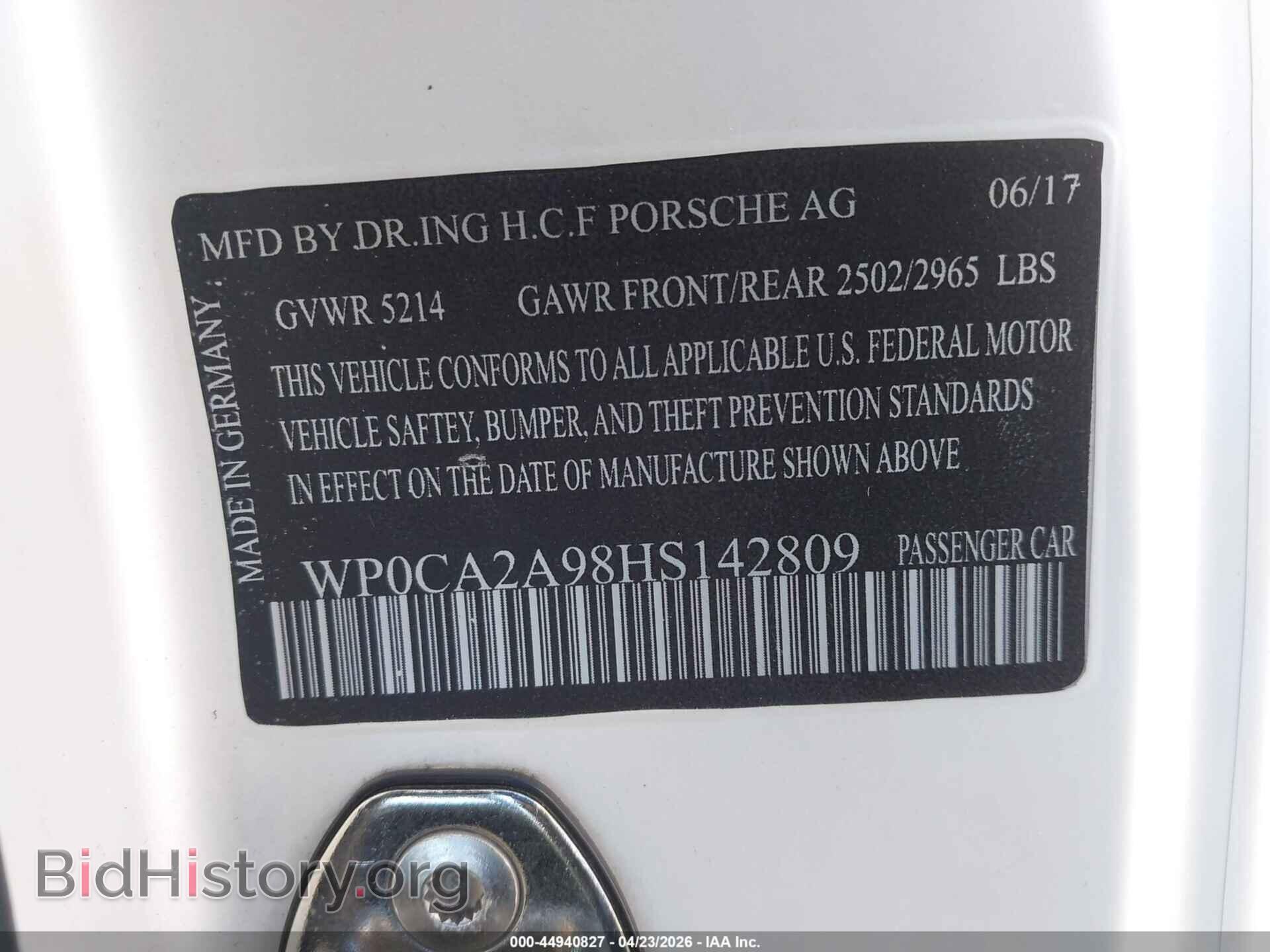 2017 PORSCHE 911 - VIN: WP0CA2A98HS142809 - Фото 9