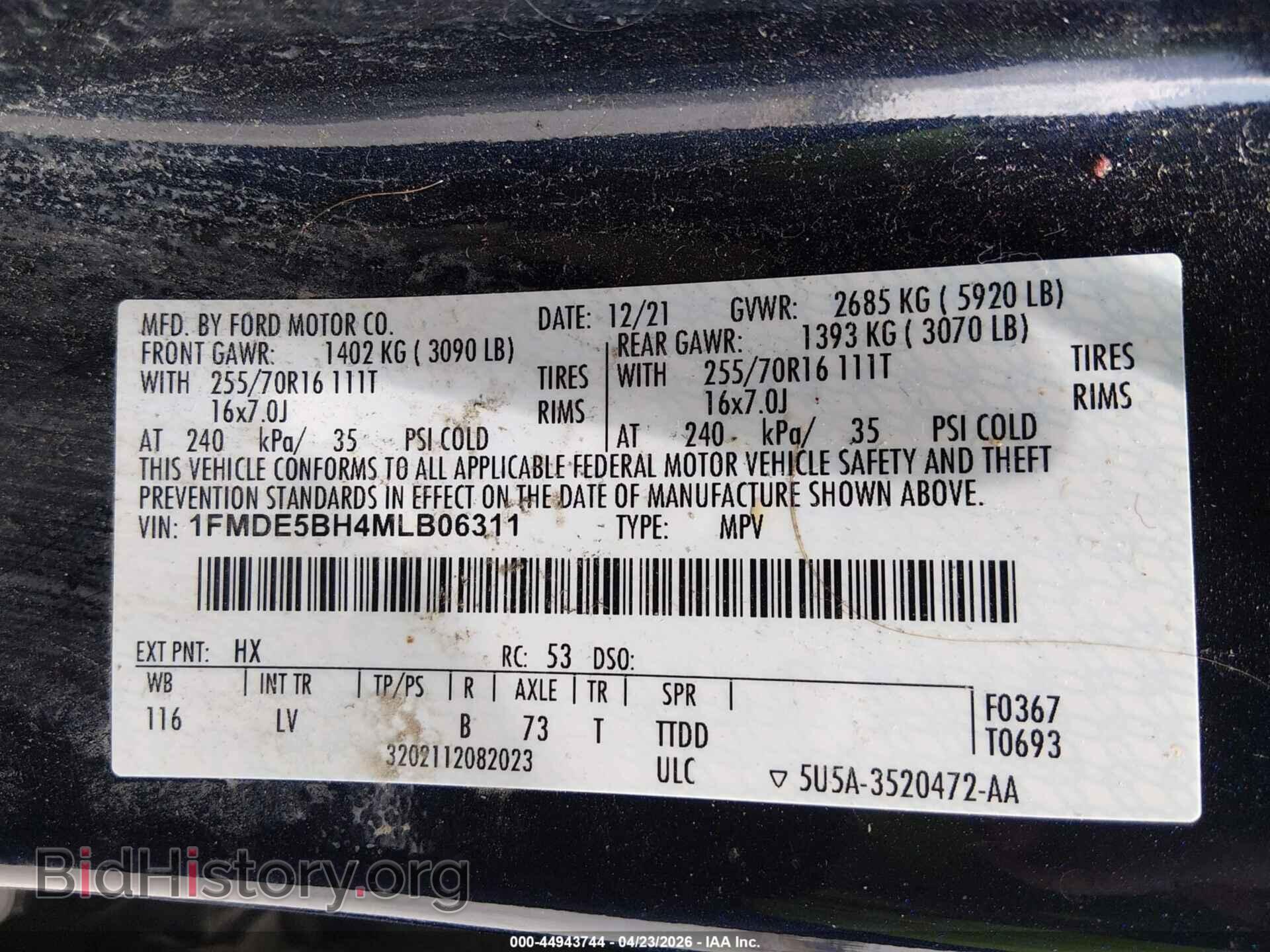 2021 FORD BRONCO - VIN: 1FMDE5BH4MLB06311 - Photo 9
