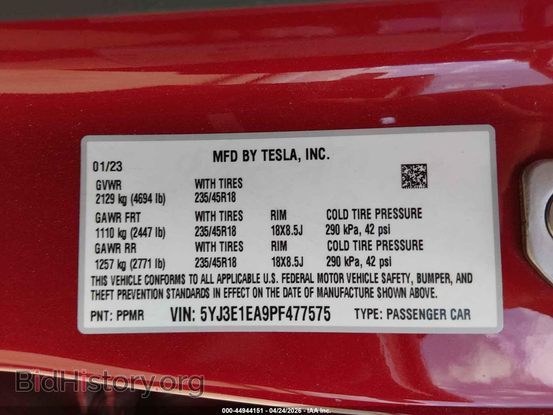 2023 TESLA MODEL 3 - VIN: 5YJ3E1EA9PF477575 - Фото 9