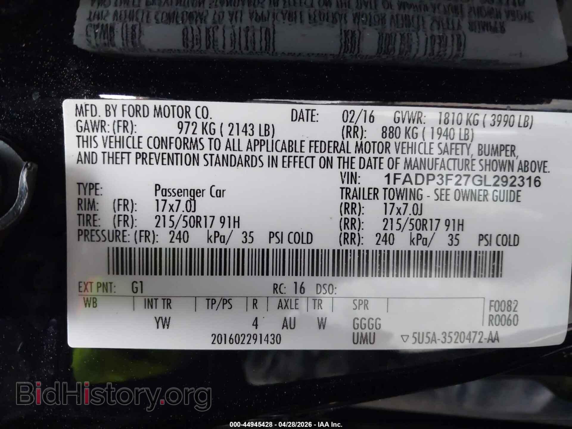2016 FORD FOCUS - VIN: 1FADP3F27GL292316 - Photo 9