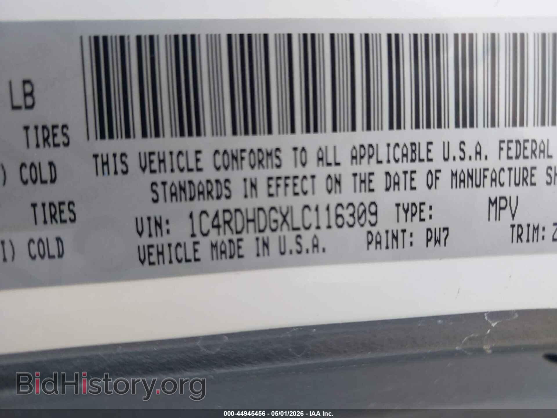 2020 DODGE DURANGO - VIN: 1C4RDHDGXLC116309 - Photo 9