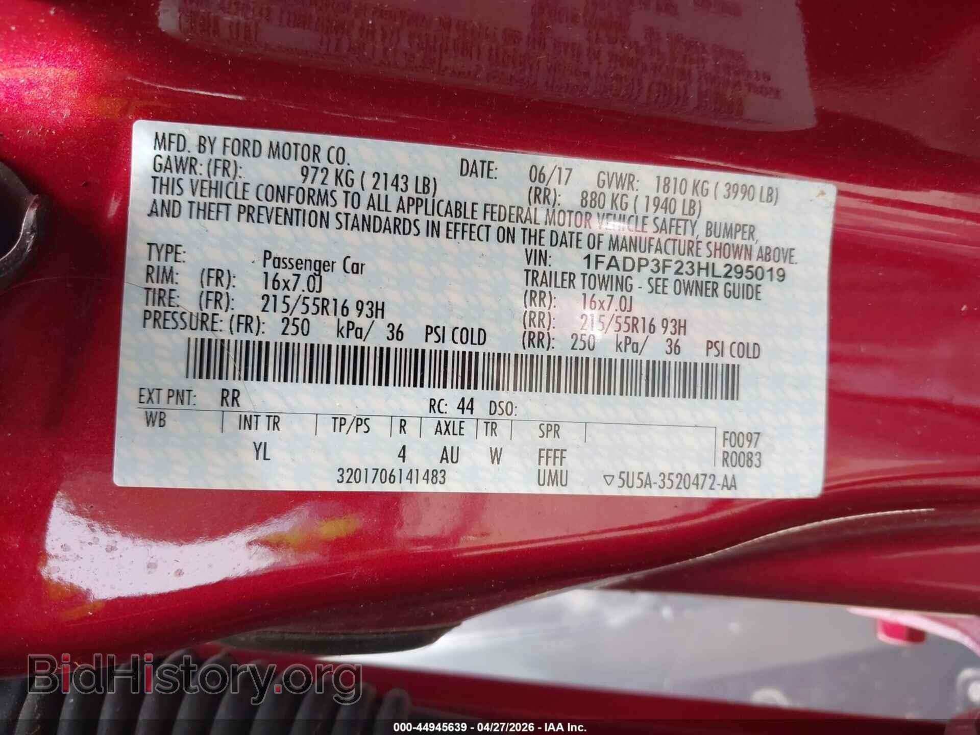 2017 FORD FOCUS - VIN: 1FADP3F23HL295019 - Фото 9