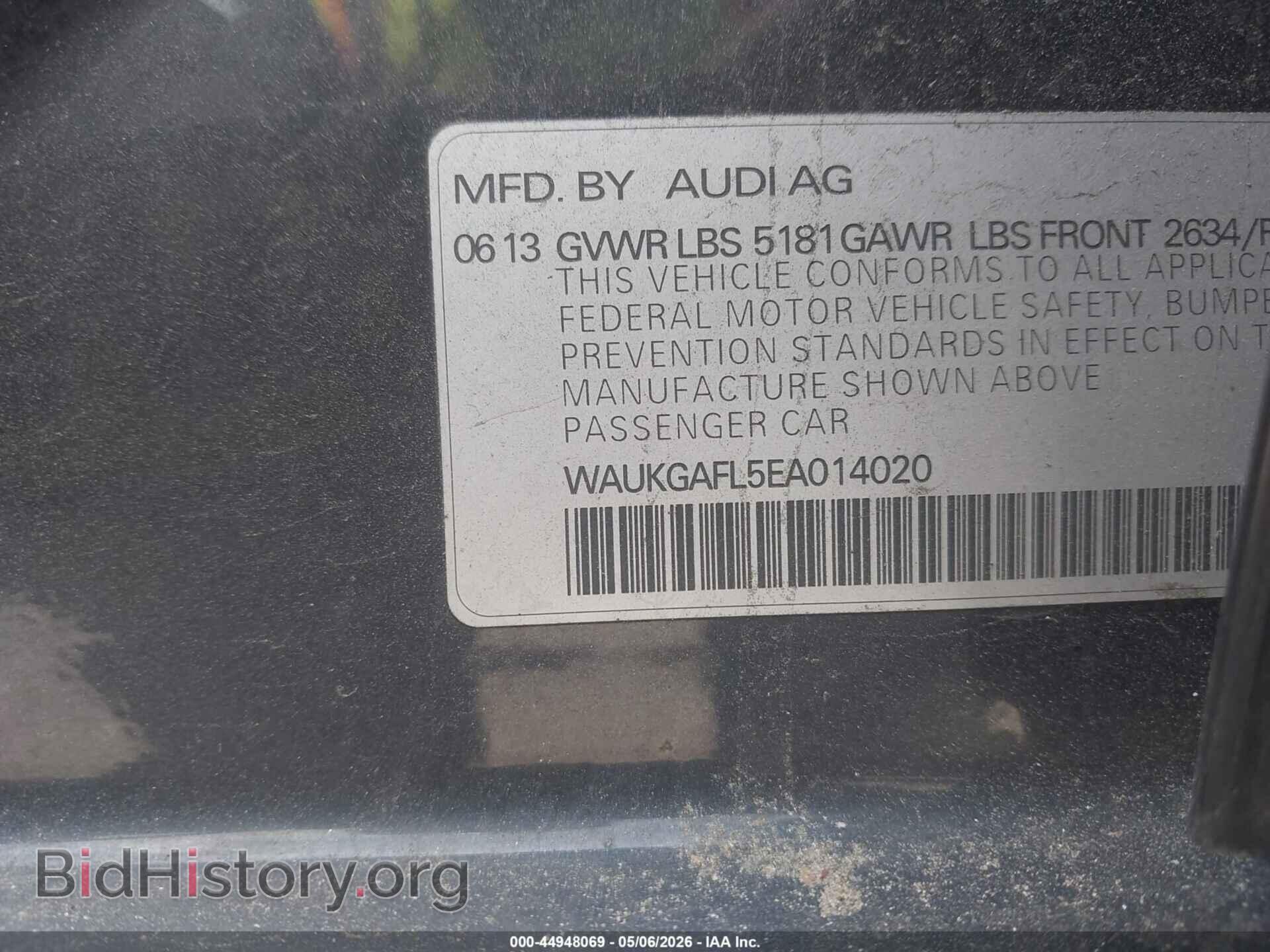 2014 AUDI S4 - VIN: WAUKGAFL5EA014020 - Фото 9