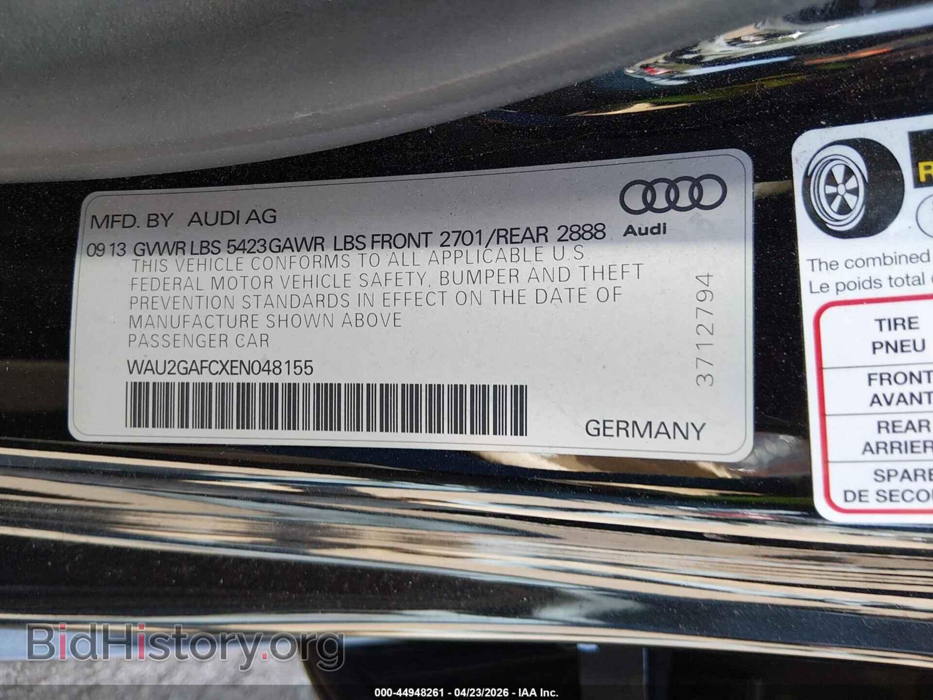 2014 AUDI A7 - VIN: WAU2GAFCXEN048155 - Photo 9