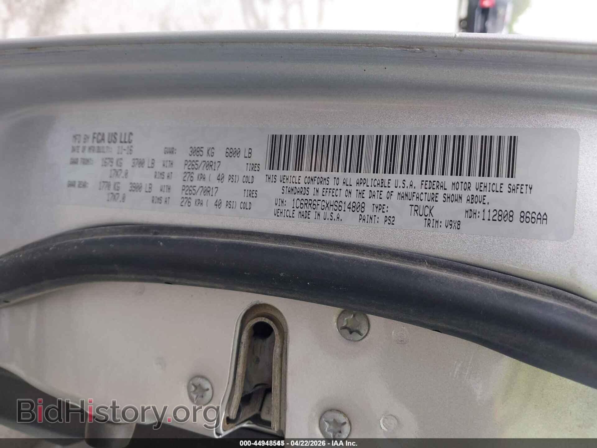 2017 RAM 1500 - VIN: 1C6RR6FGXHS614808 - Фото 9