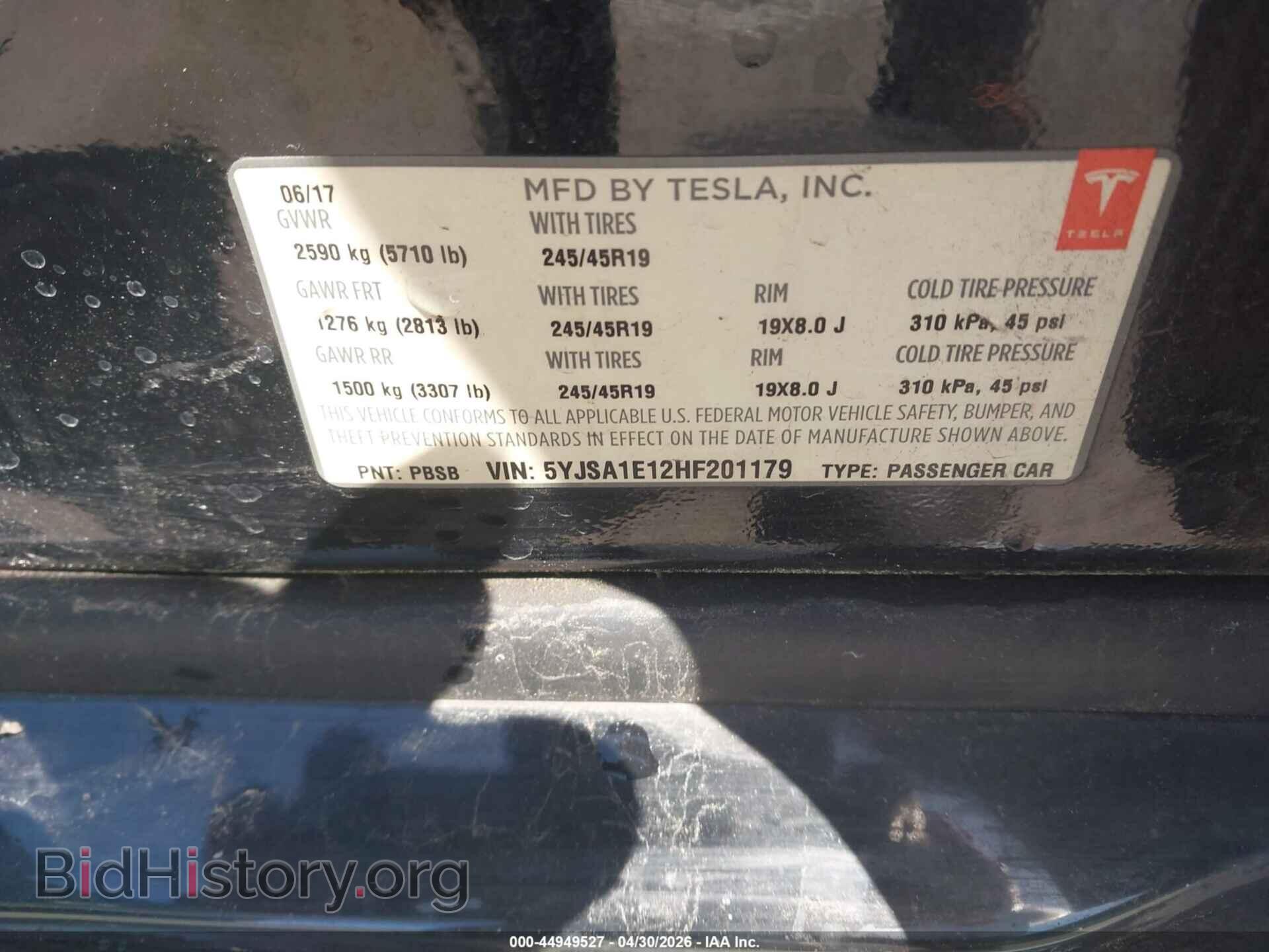 2017 TESLA MODEL S - VIN: 5YJSA1E12HF201179 - Photo 9