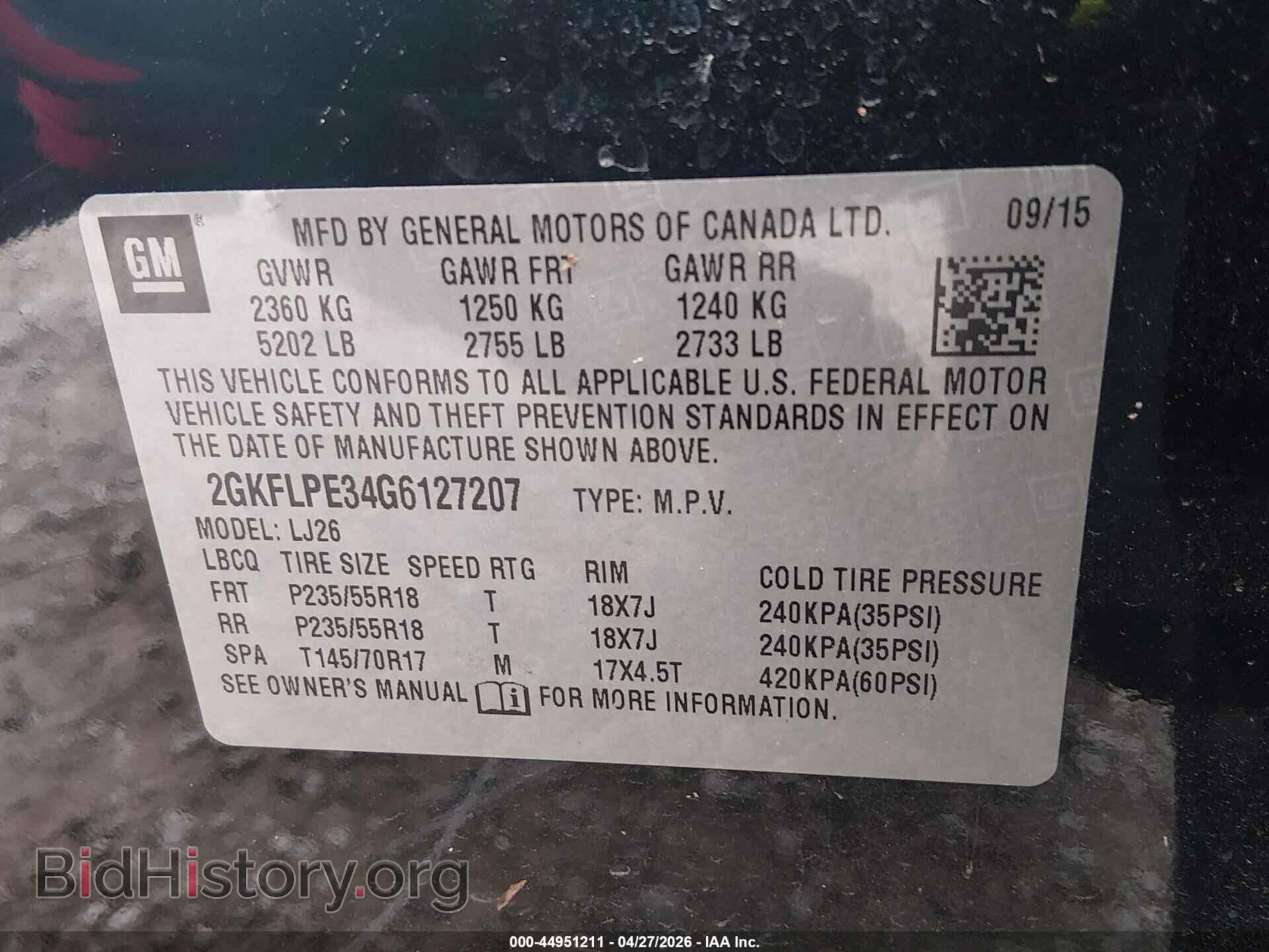 2016 GMC TERRAIN - VIN: 2GKFLPE34G6127207 - Фото 9