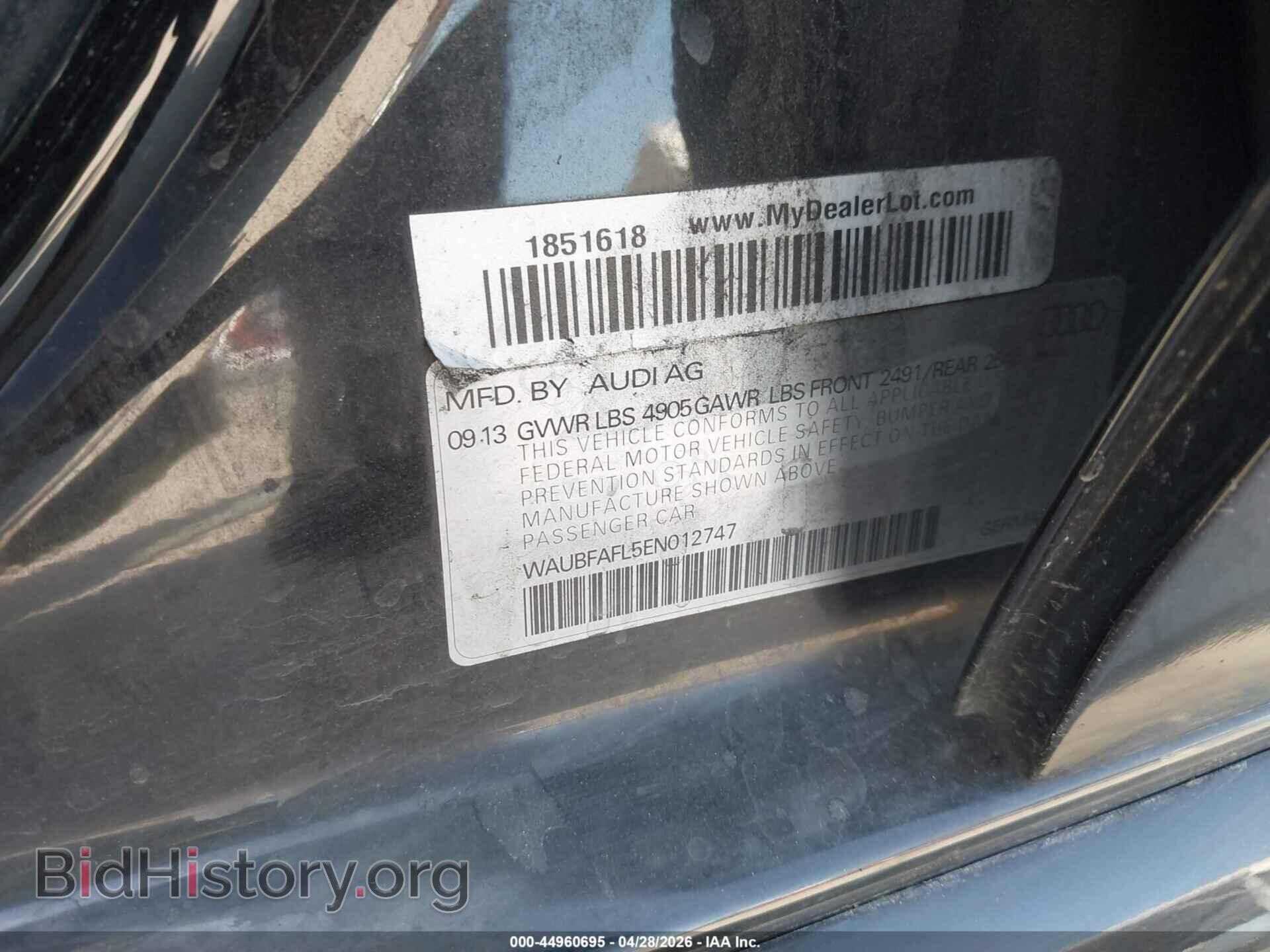2014 AUDI A4 - VIN: WAUBFAFL5EN012747 - Photo 9