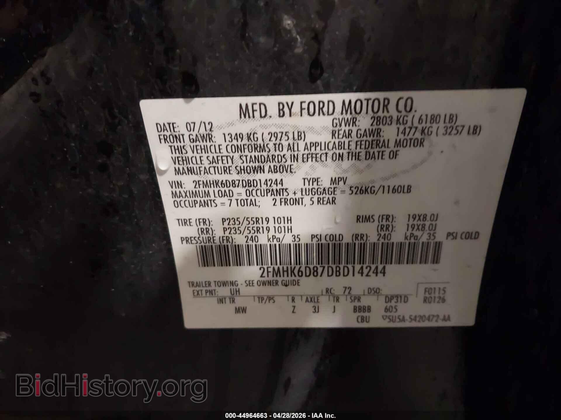 2013 FORD FLEX - VIN: 2FMHK6D87DBD14244 - Photo 9