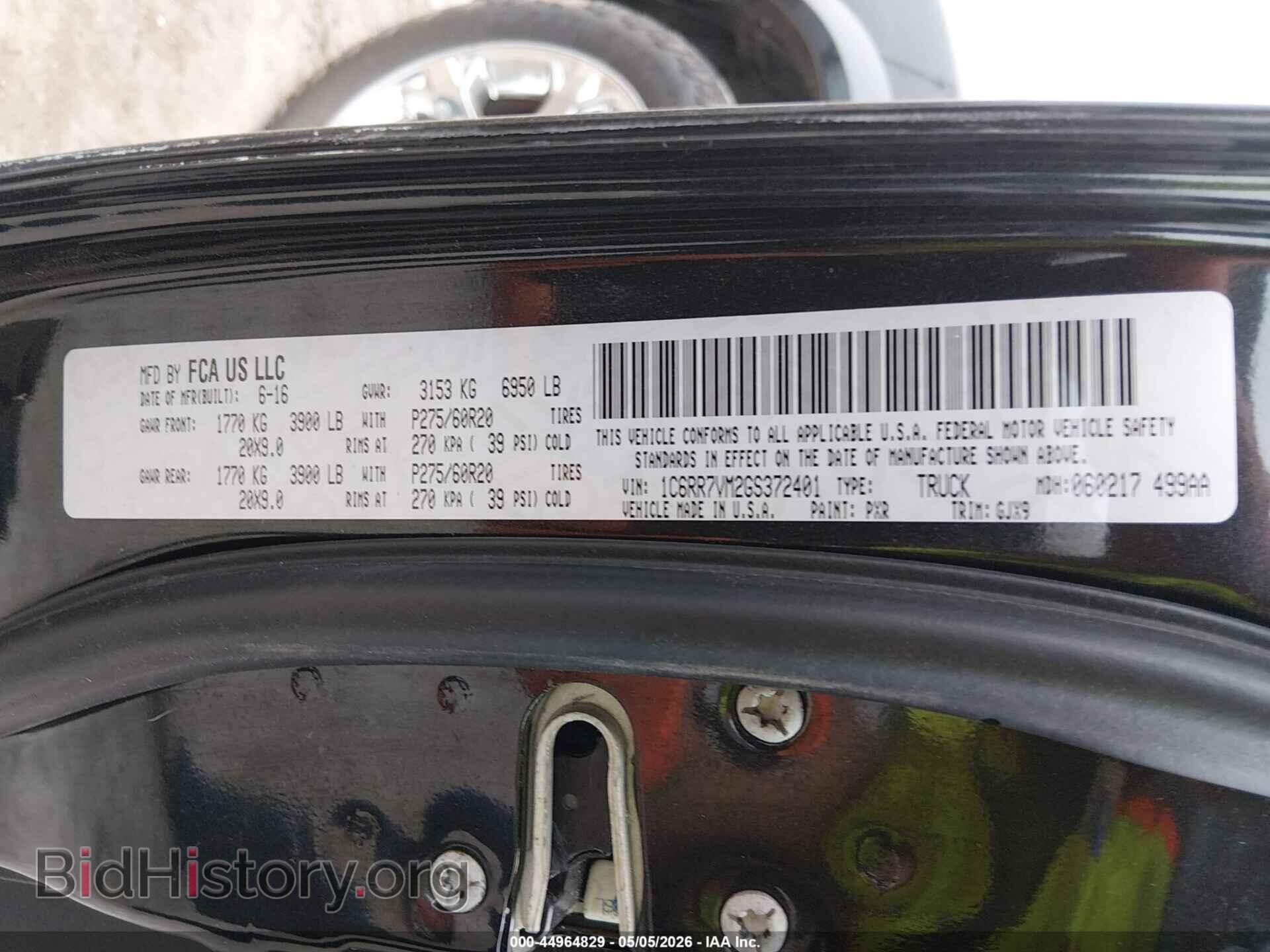 2016 RAM 1500 - VIN: 1C6RR7VM2GS372401 - Фото 9