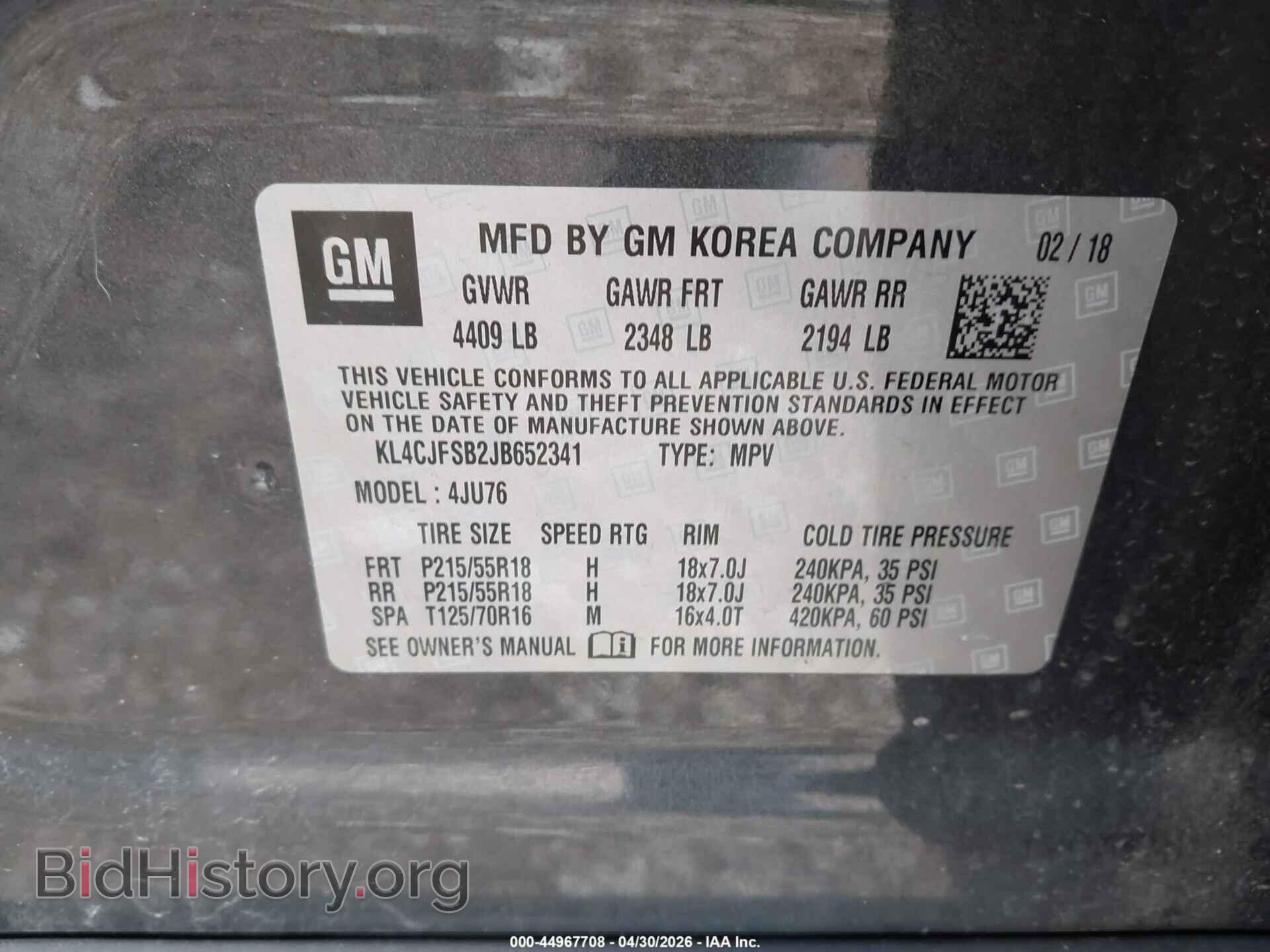 2018 BUICK ENCORE - VIN: KL4CJFSB2JB652341 - Photo 9