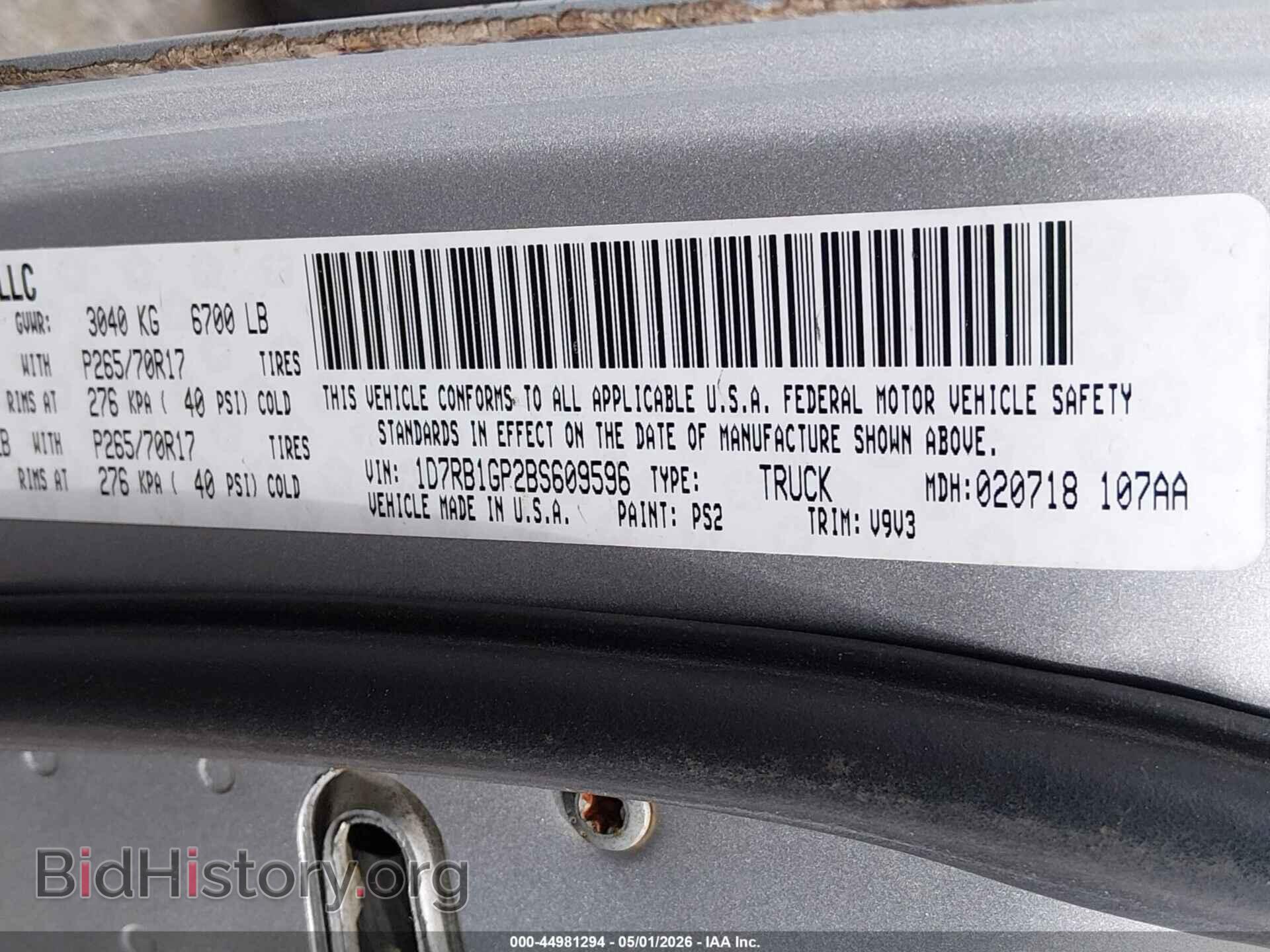 2011 RAM RAM 1500 - VIN: 1D7RB1GP2BS609596 - Фото 9