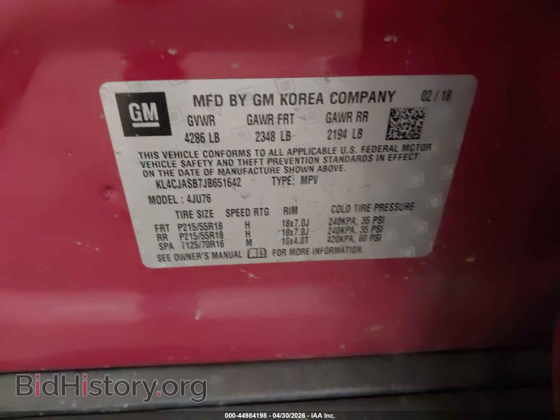 2018 BUICK ENCORE - VIN: KL4CJASB7JB651642 - Photo 9