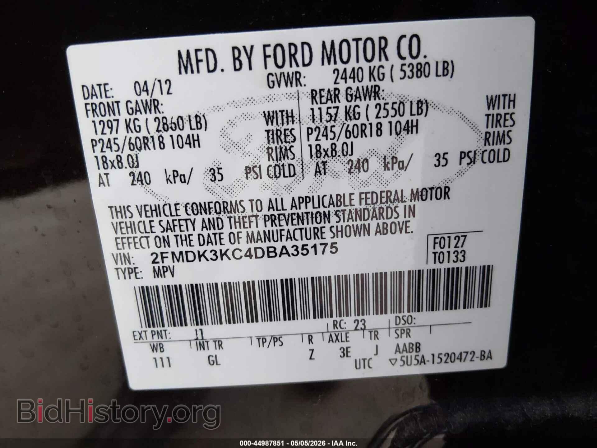 2013 FORD EDGE - VIN: 2FMDK3KC4DBA35175 - Photo 9