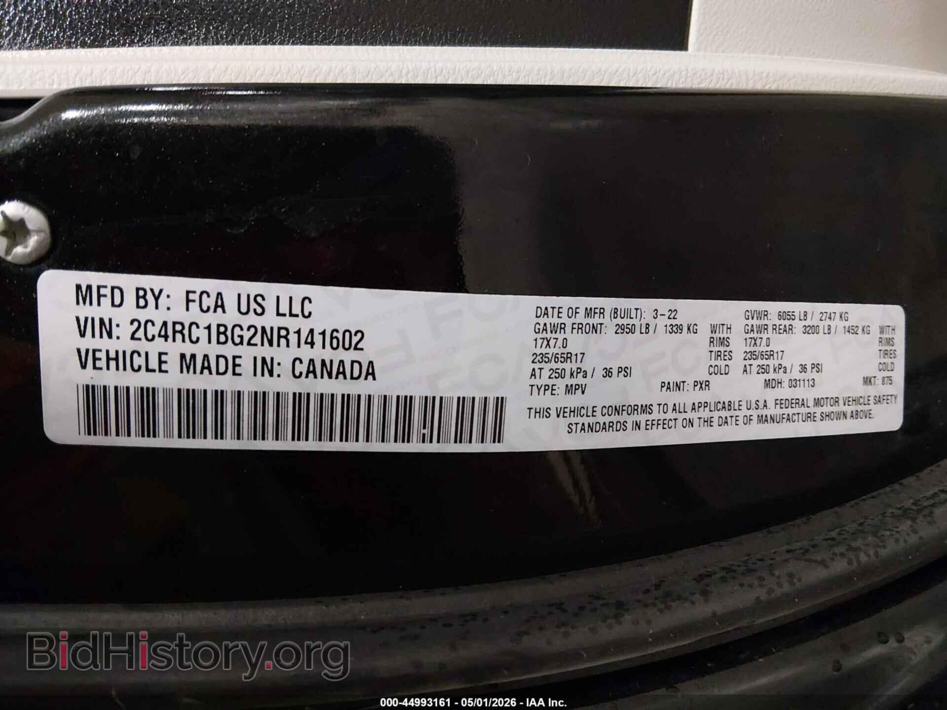 2022 CHRYSLER PACIFICA - VIN: 2C4RC1BG2NR141602 - Photo 9